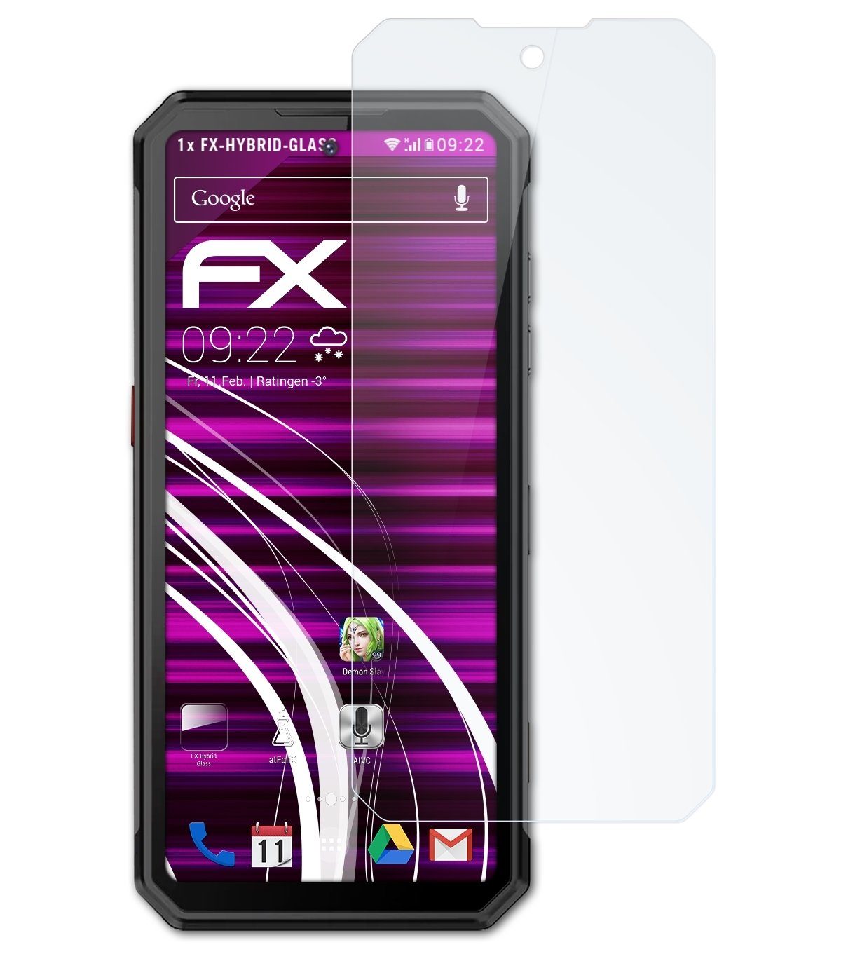 atFoliX Schutzfolie Panzerglasfolie für Oukitel WP21, Ultradünn und superhart