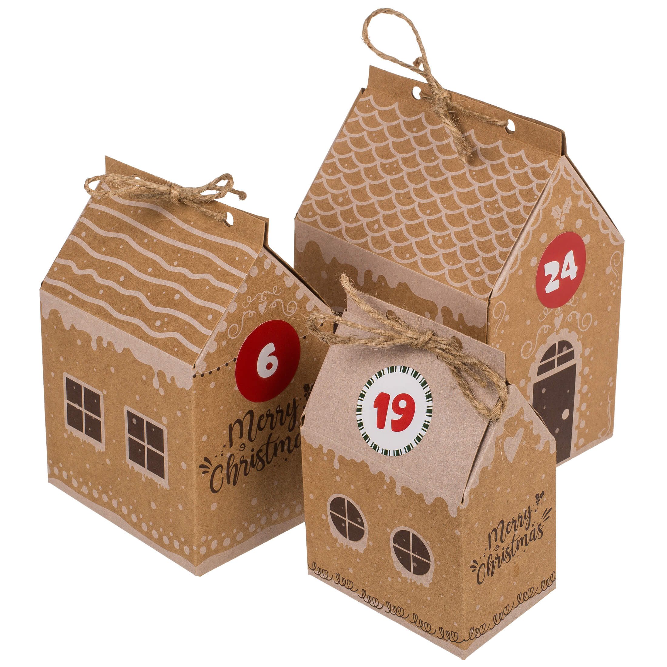 Out of the Blue Papierdekoration DIY Adventskalender: 24 Häuschen zum Befüllen - Bastelset, Adventskalender Bastel-Set, auf für Basteleinsteiger