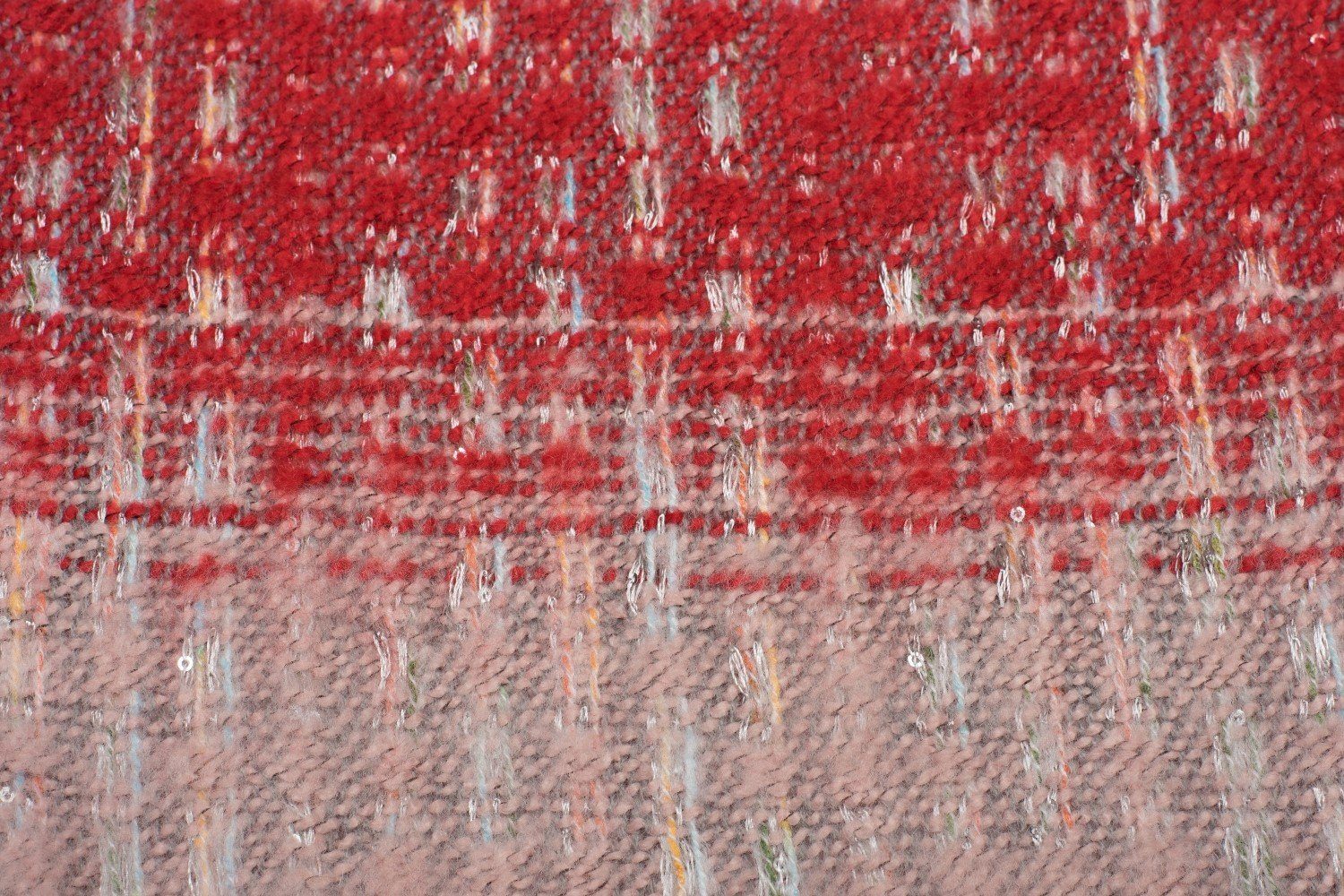 Schal Modeschal, mit styleBREAKER Muster und (1-St), Pailletten Streifen Rot-Rosa-Hellgrau Warmer Web