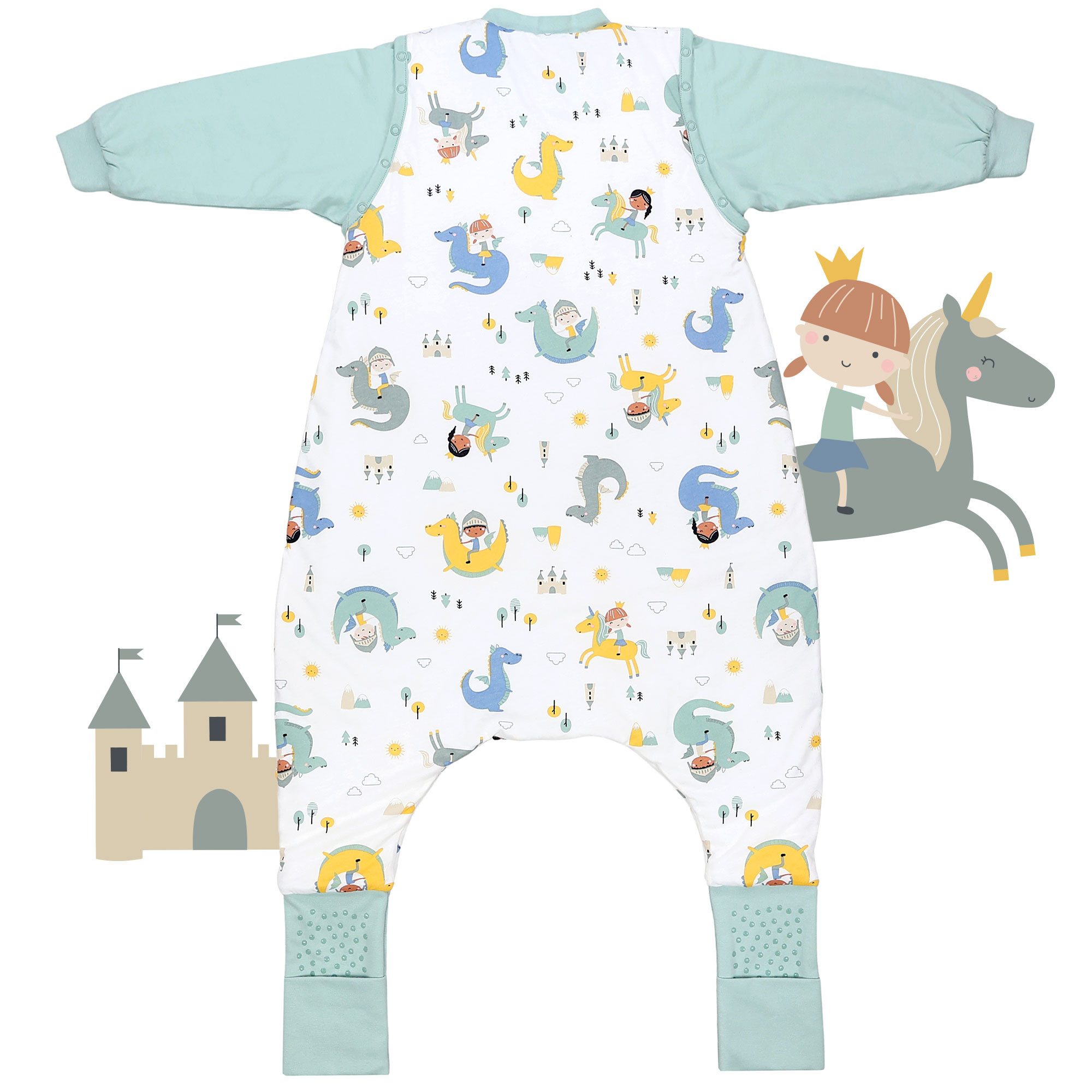 Schlummersack Kinderschlafsack Schlafsack mit Füßen und umklappbaren Bündchen, 1.0 Tog