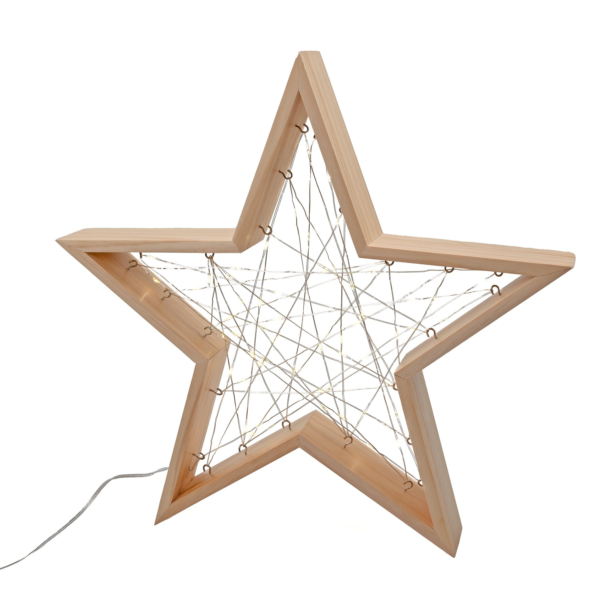 IC Winterworld LED Stern LED Stern oder Tanne aus Holz mit 60er Lichterkett günstig online kaufen