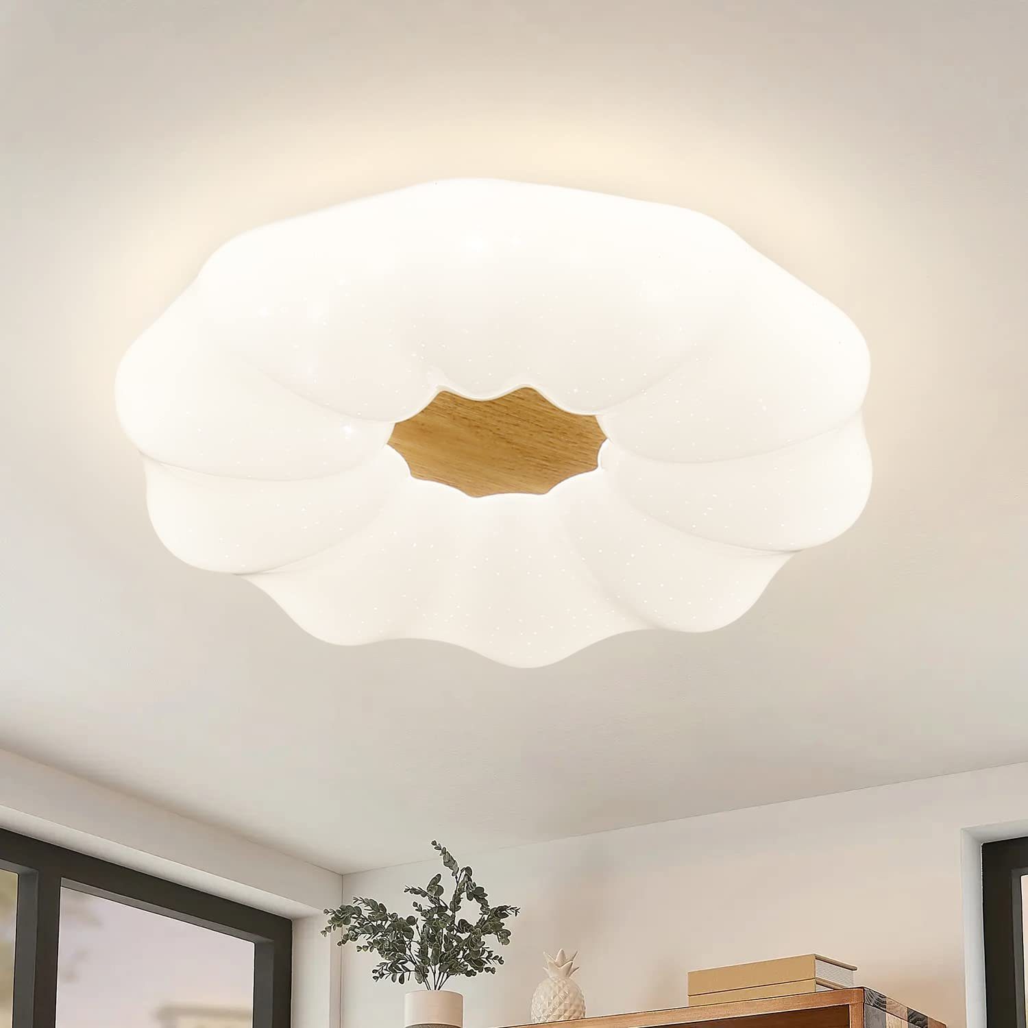 Esszimmer LED LED Dimmbar, Fernbedienung Moderne fest Deckenleuchte Küche Kinderzimmer Büro mit Rund, mit Kaltweiß, integriert, Flur für Schlafzimmer Sternenhimmel Nicht Nettlife Dimmbar
