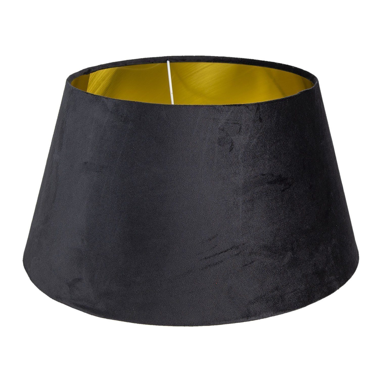 Mars & More Lampenschirm Tischlampenschirm Schwarz Samt Modern Gold Mars & günstig online kaufen