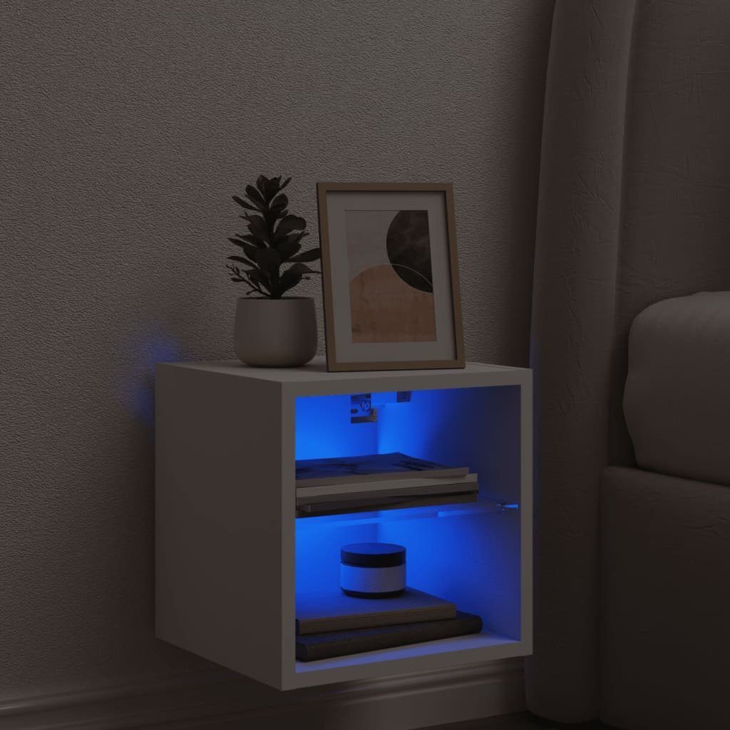 vidaXL TV-Wand TV-Wandschrank mit LED-Leuchten Weiß günstig online kaufen
