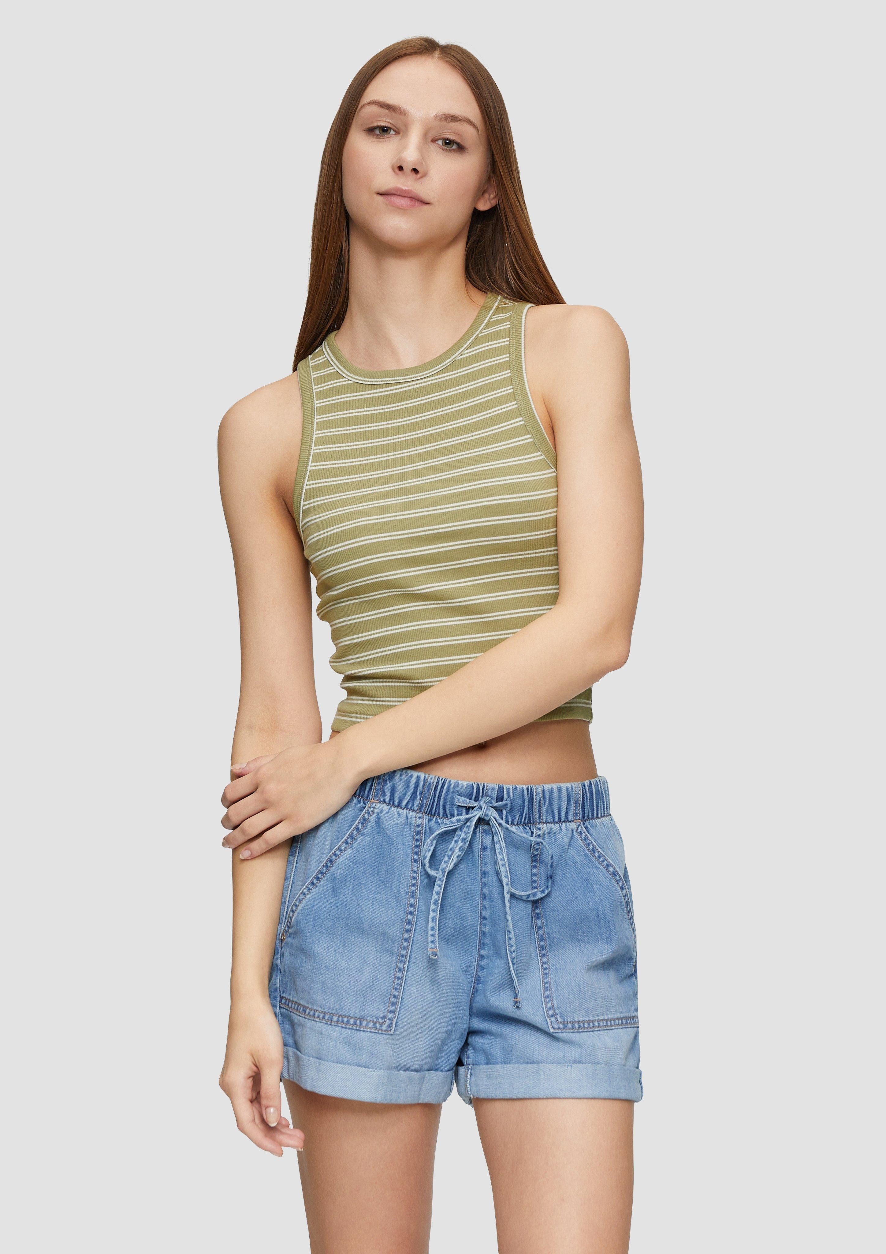 QS Shirttop Verkürztes Ripp-Top im Slim günstig online kaufen