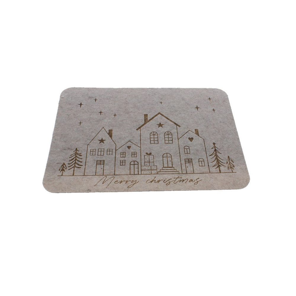 MICA Weihnachtsfigur Platzmatte Merry Christmas - ca. 40 x 30 cm