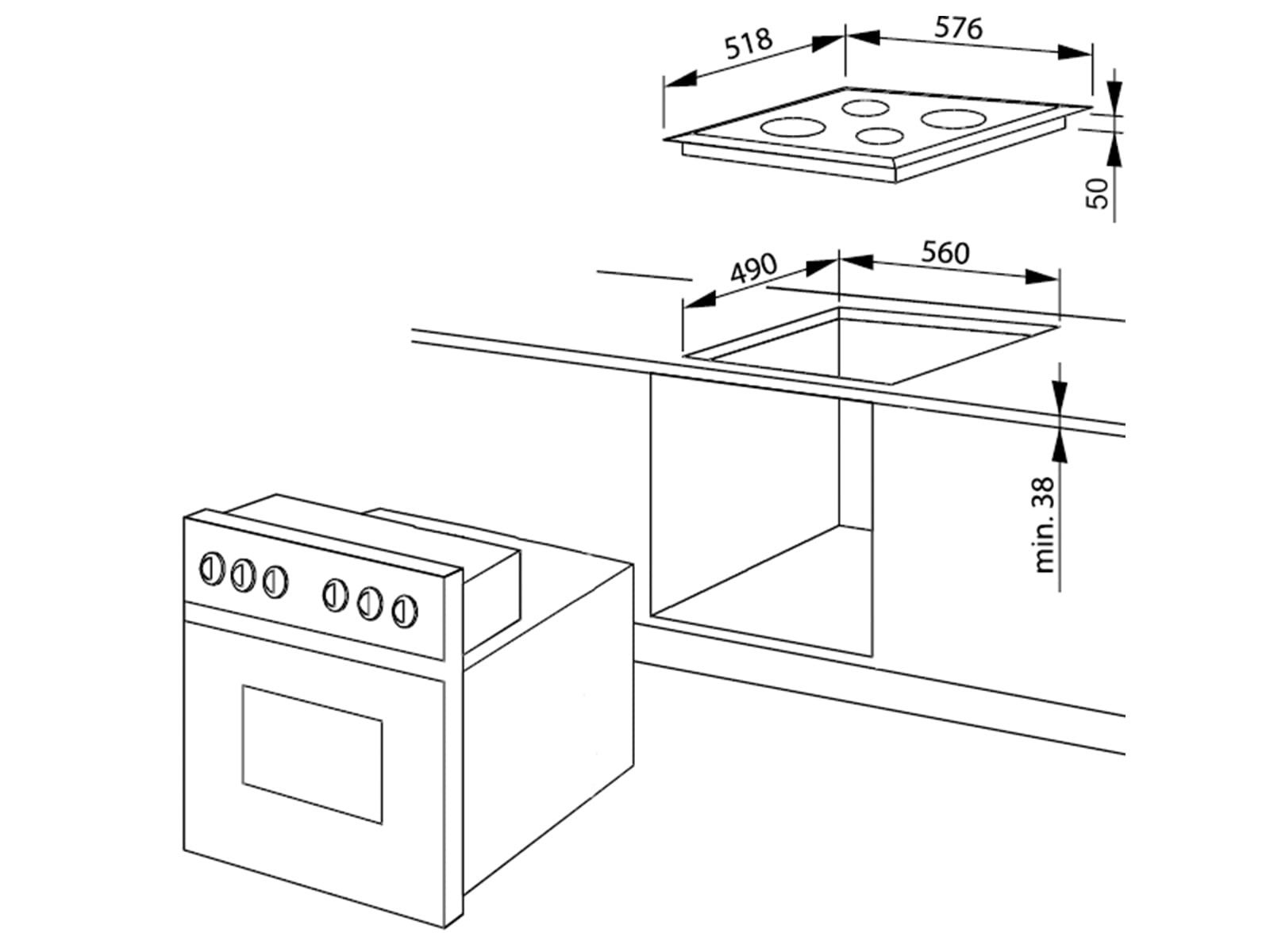 Amica Elektro-Kochfeld 23600, herdgebunden