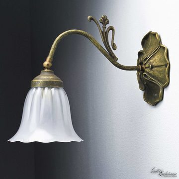 Licht-Erlebnisse Wandleuchte MUGHETTO, ohne Leuchtmittel, Wandlampe Bronze Echt-Messing Rustikal E14 Flur Wohnzimmer