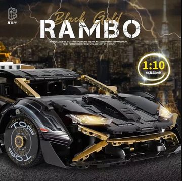 KBOX Konstruktionsspielsteine Kbox 10600 Black Gold Rambo Sports Car 2.519 Teile, (2519 St)