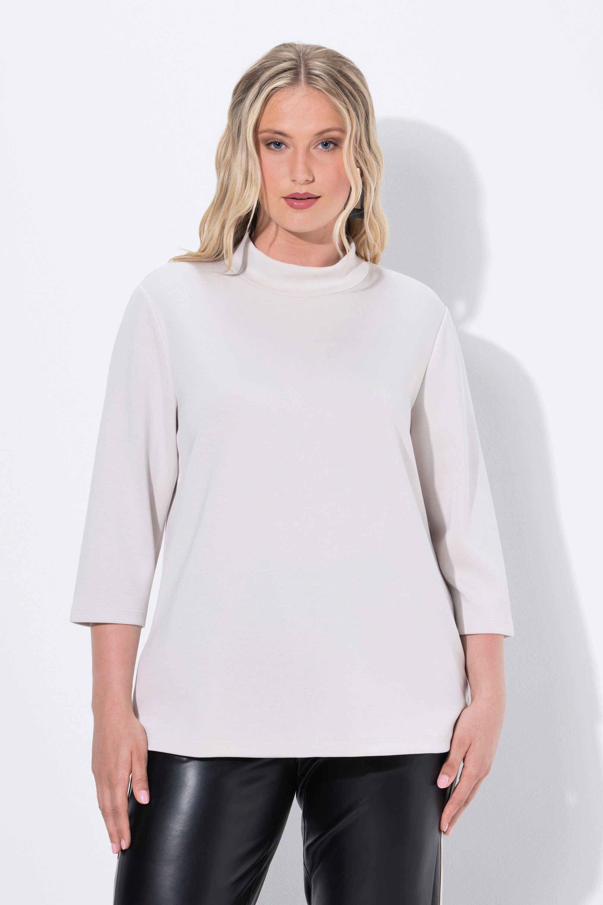 Ulla Popken Sweatshirt Sweatshirt Rücken-Zierknöpfe Stehkragen günstig online kaufen