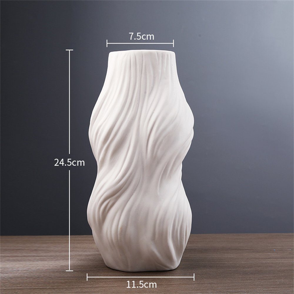 Weiße Decorative Home Rouemi einfache Vase, Dekovase, weiß-A Ornament Keramische Dekovase