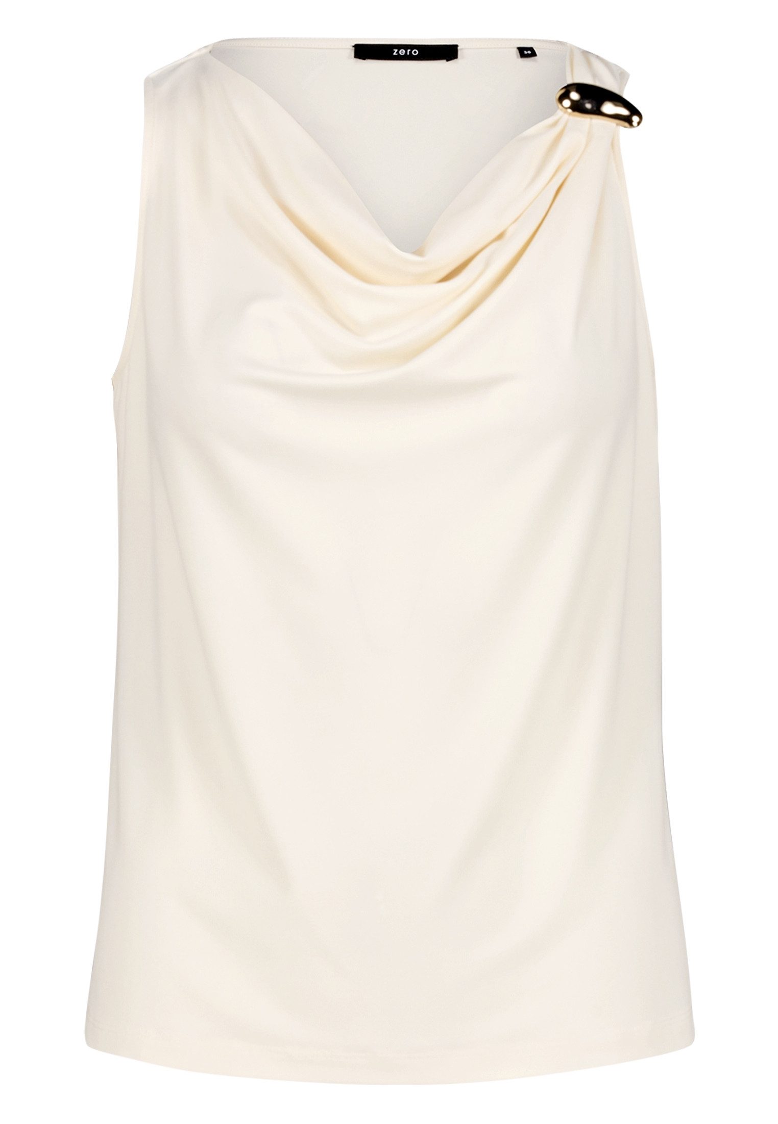 Zero T-Shirt Damen mit Wasserfallausschnitt (1-tlg) Material