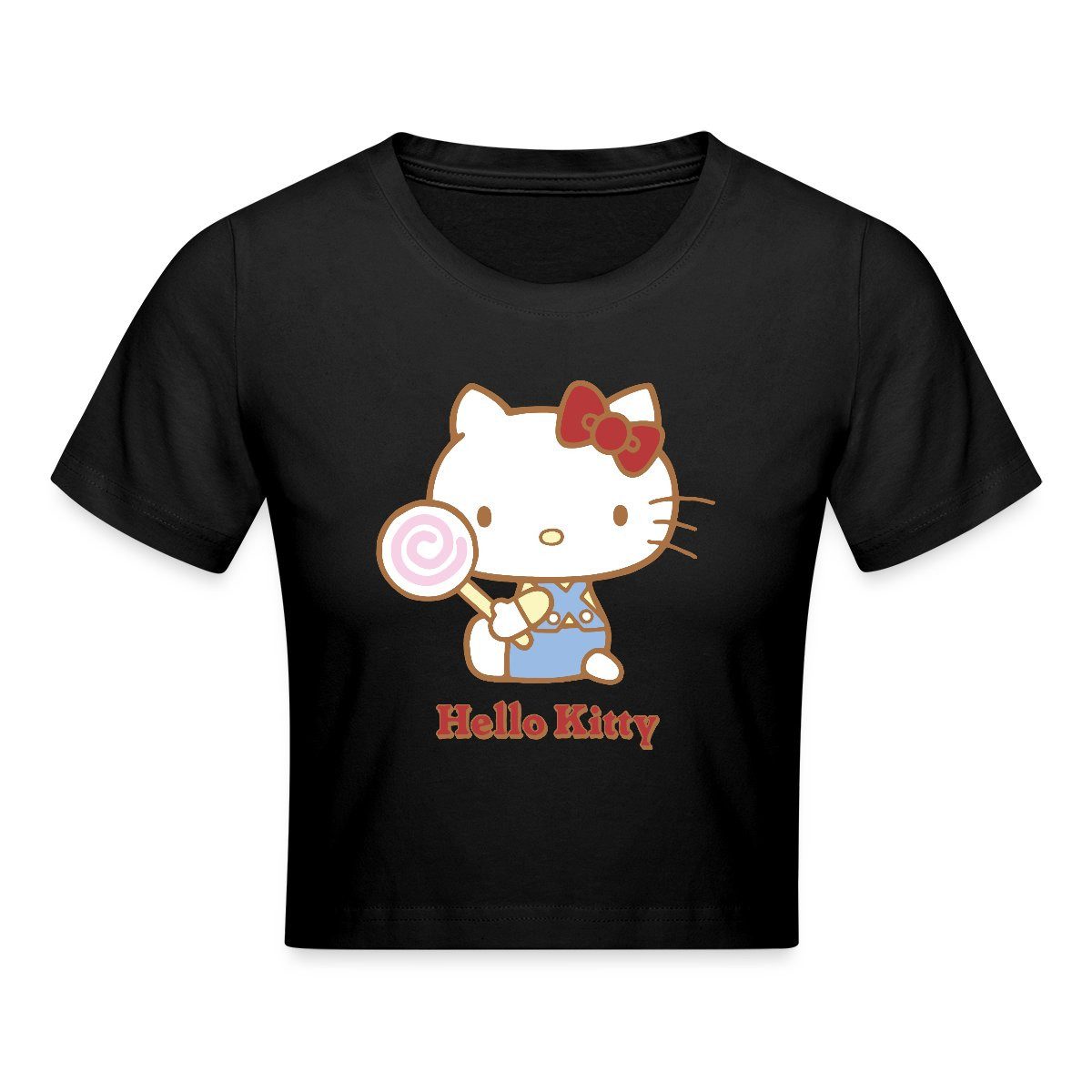 Spreadshirt T-Shirt Hello Kitty Mit Lollipop Crop Top (1-tlg)