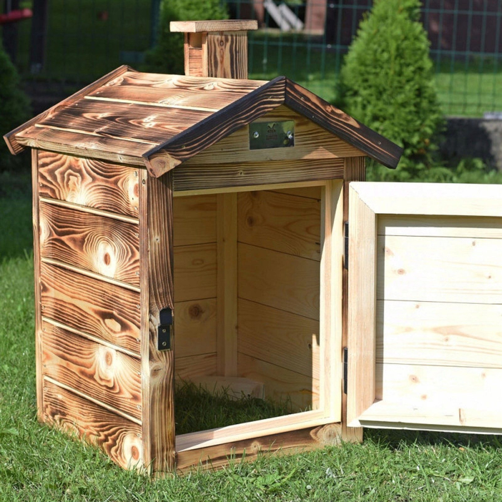QLS Räucherofen Premium 60 cm Holz Geflammt, Holzräucherei Räucherkammer aus Fichte Tragbar Outdoor – Bild 5 von 5