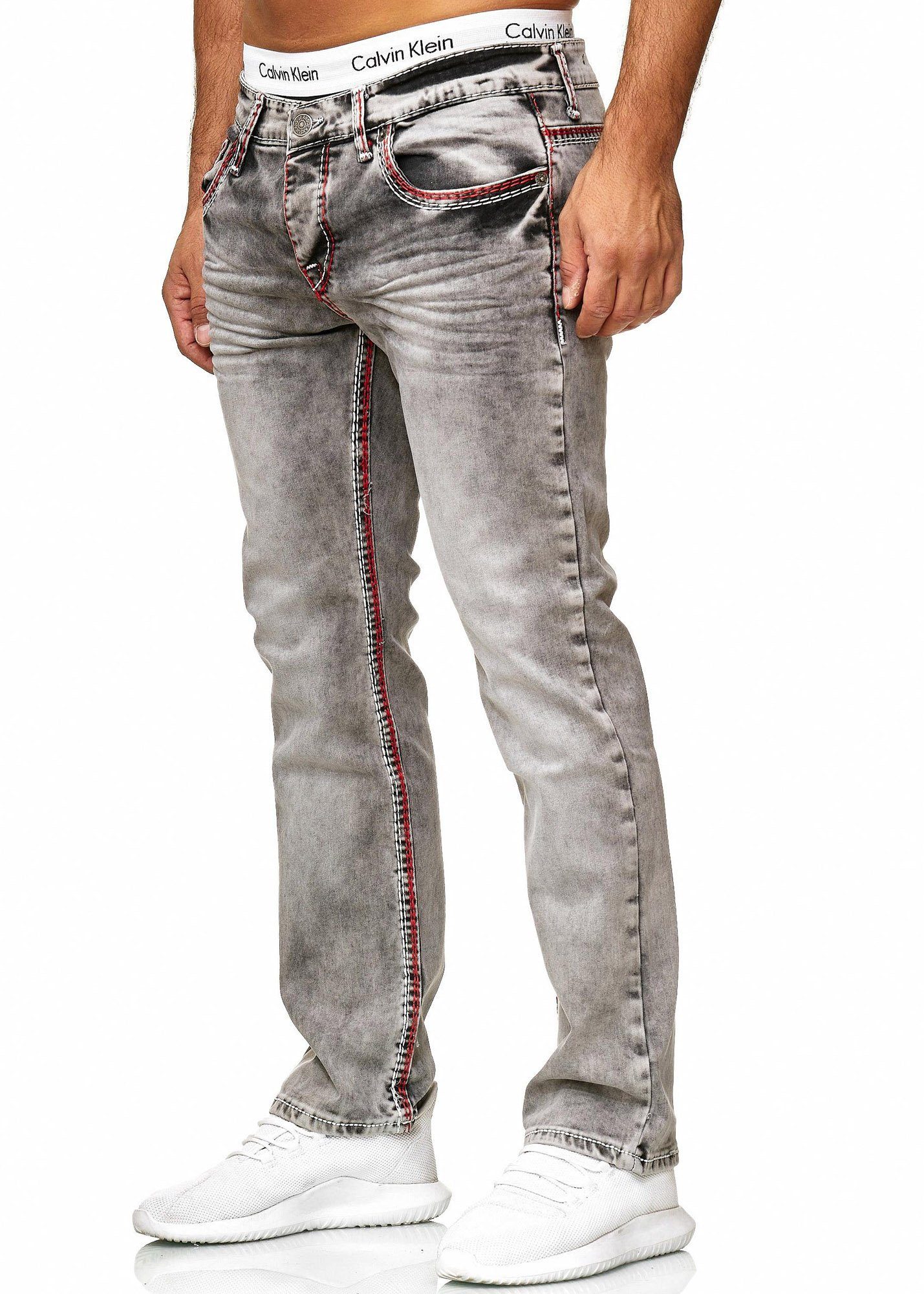 Code47 Regular-fit-Jeans Code47 Herren Jeans Straight Design Cut Regular Used Denim Fit