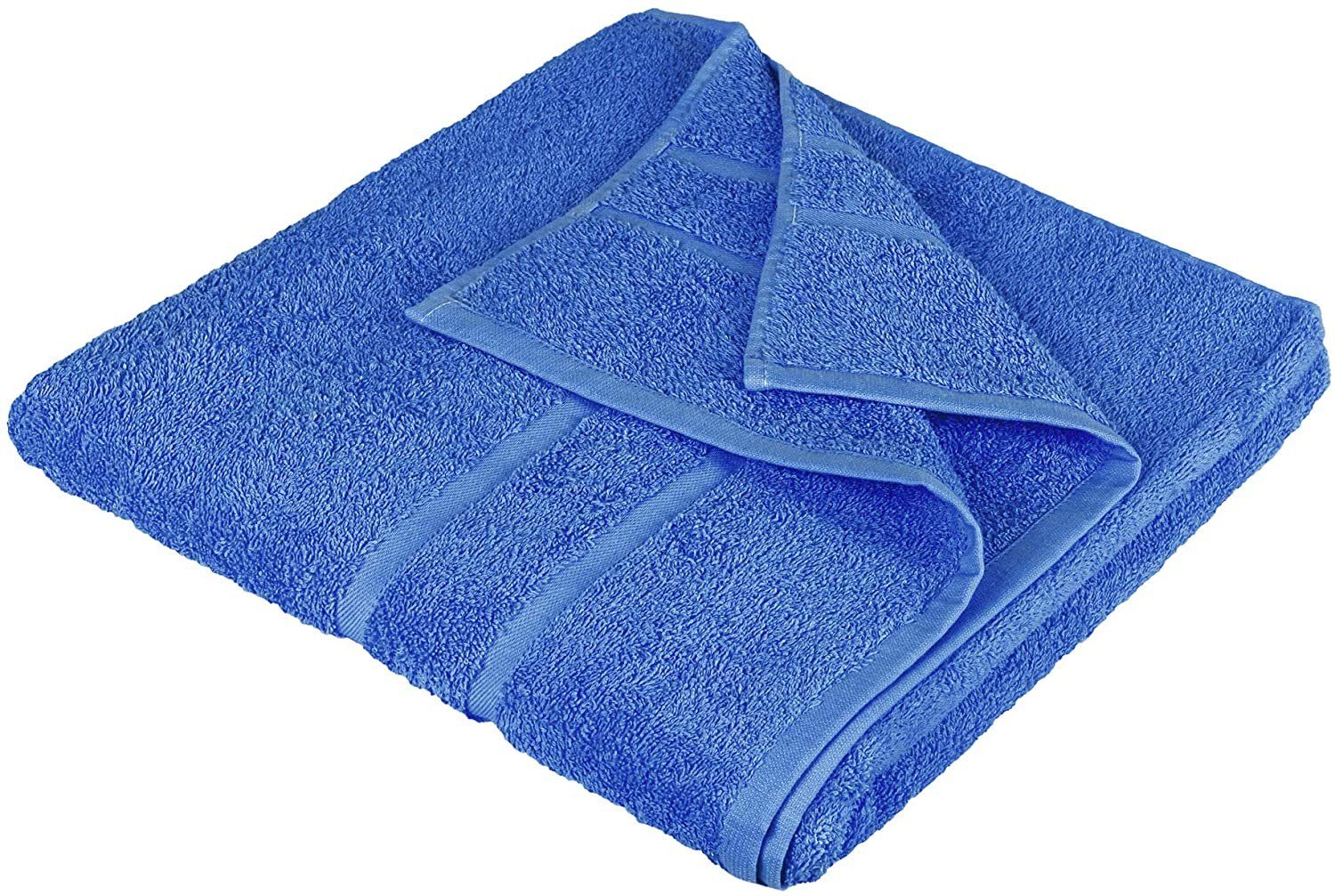 StickandShine 2er Baumwolle 500g/m² Premium cm 140 Blau Duschtücher cm, Frottee Set aus 100% Pack) Duschtuch 100% Stück 70x140 500GSM Frottee (2 x 70 in Duschtuch Baumwolle