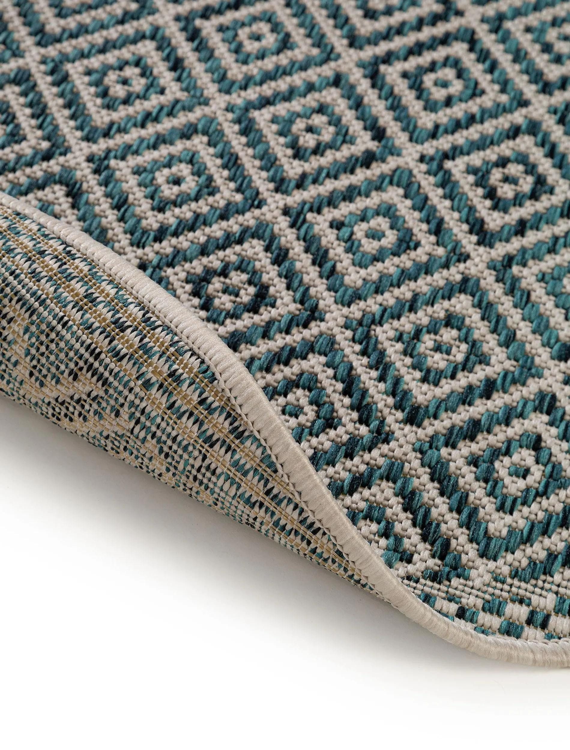 benuta Outdoorteppich Cleo, rund, Höhe: 5 mm, Teppich Wohnzimmer, Schlafzimmer, Esszimmer, Flur, Kunstfaser, Cozy
