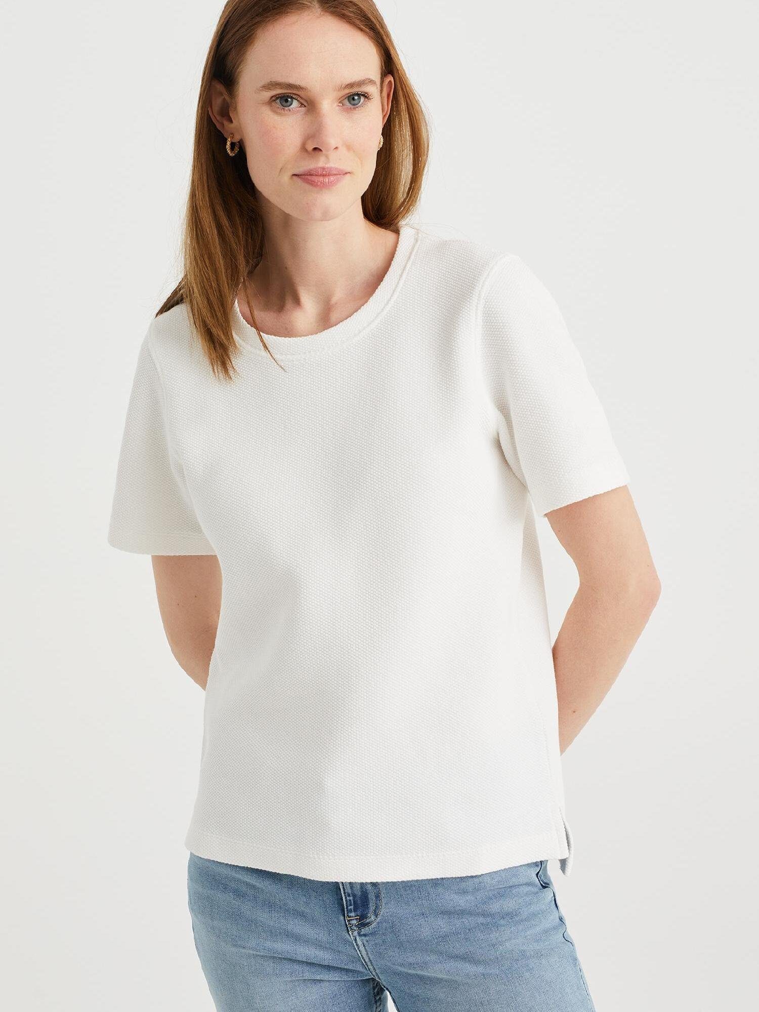 WE Fashion Sweatshirt (1-tlg) Weiß