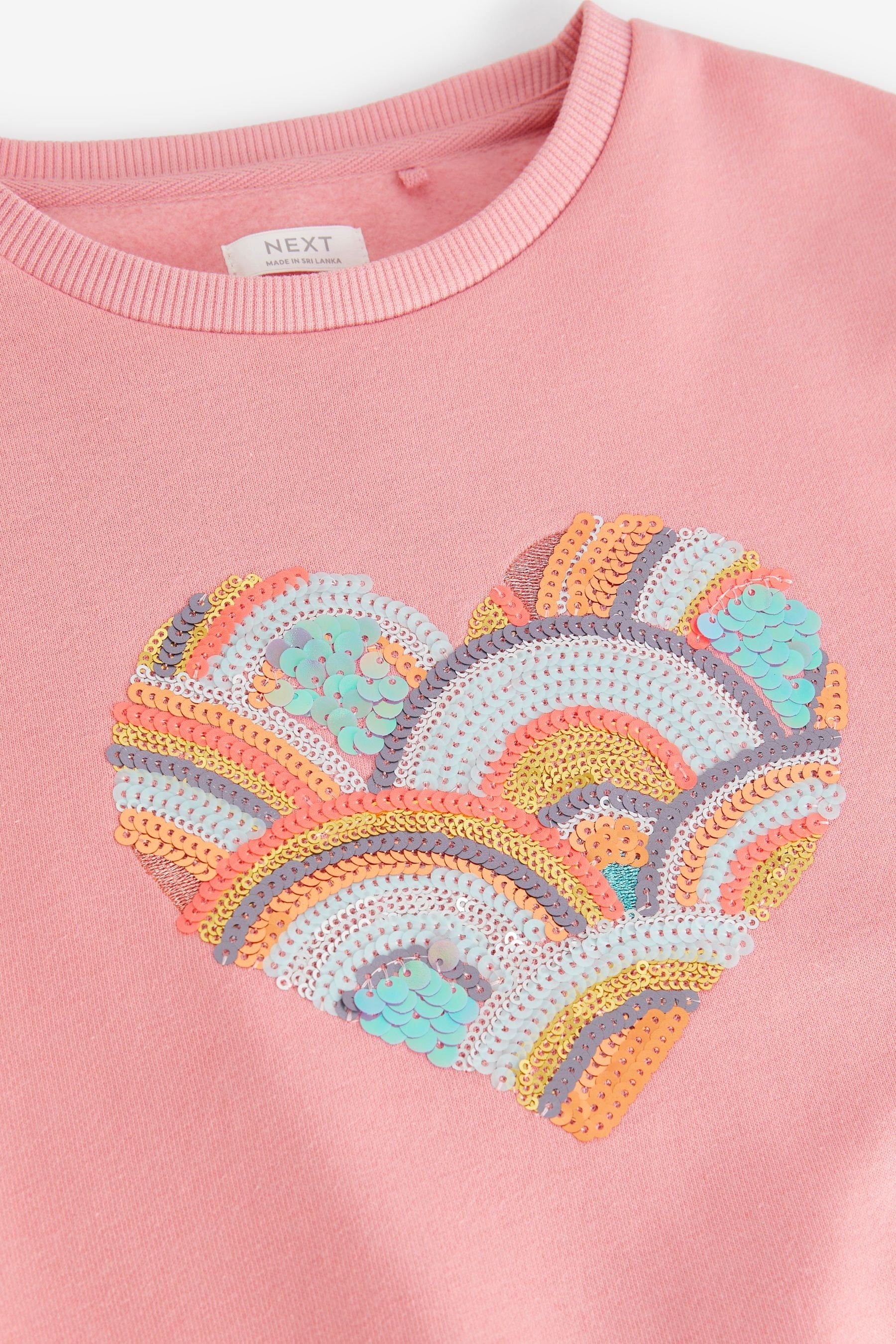 Next Sweatshirt mit Heart (1-tlg) Rundhalsausschnitt Pink Sweatshirt