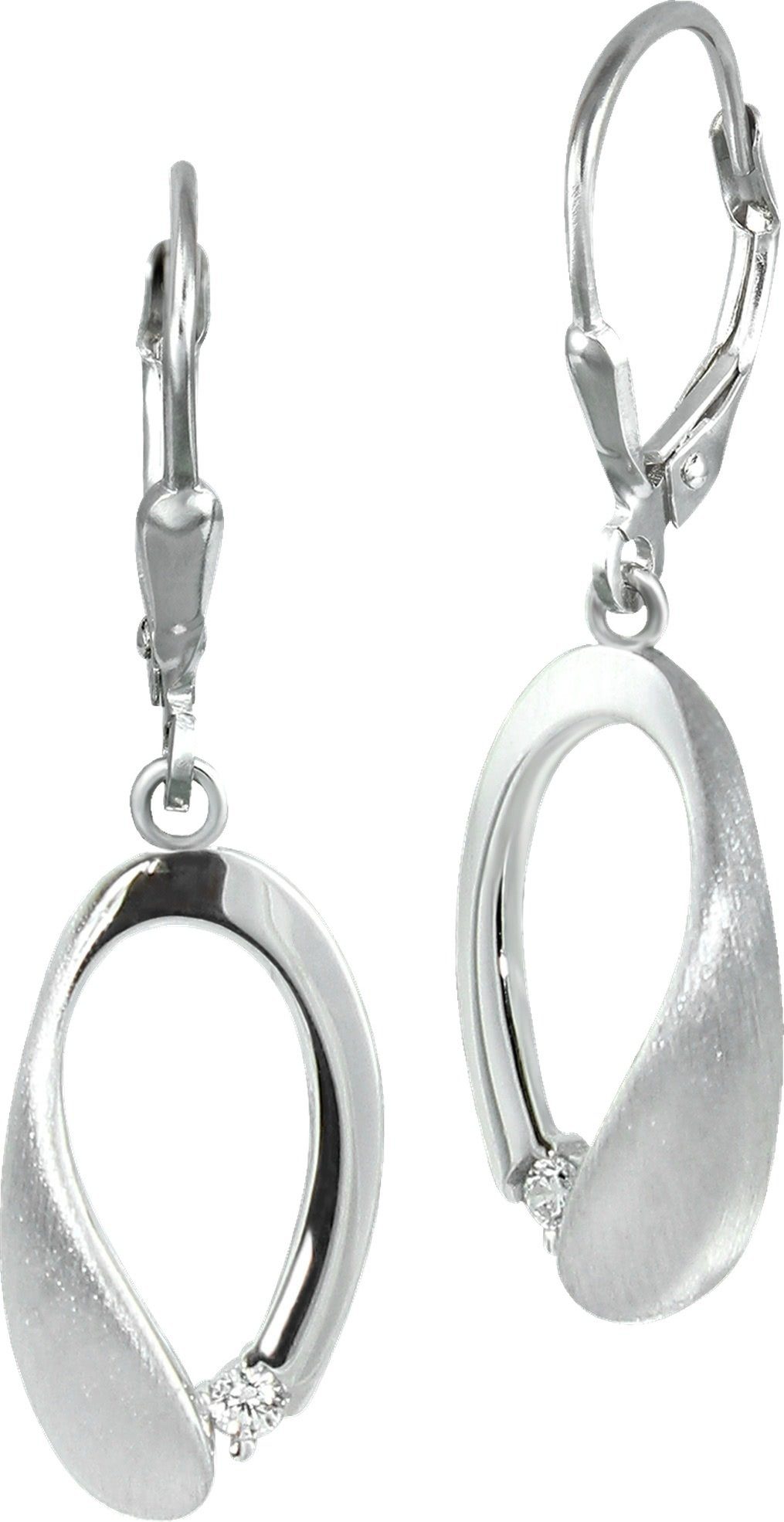 SilberDream Paar Ohrhänger SilberDream Damen Ohrhänger 925 aus Farbe: (Ohrhänger), Sterling matt, 925 Ohrhänger Ohrringe Silber, sil Damen glanz, Träne