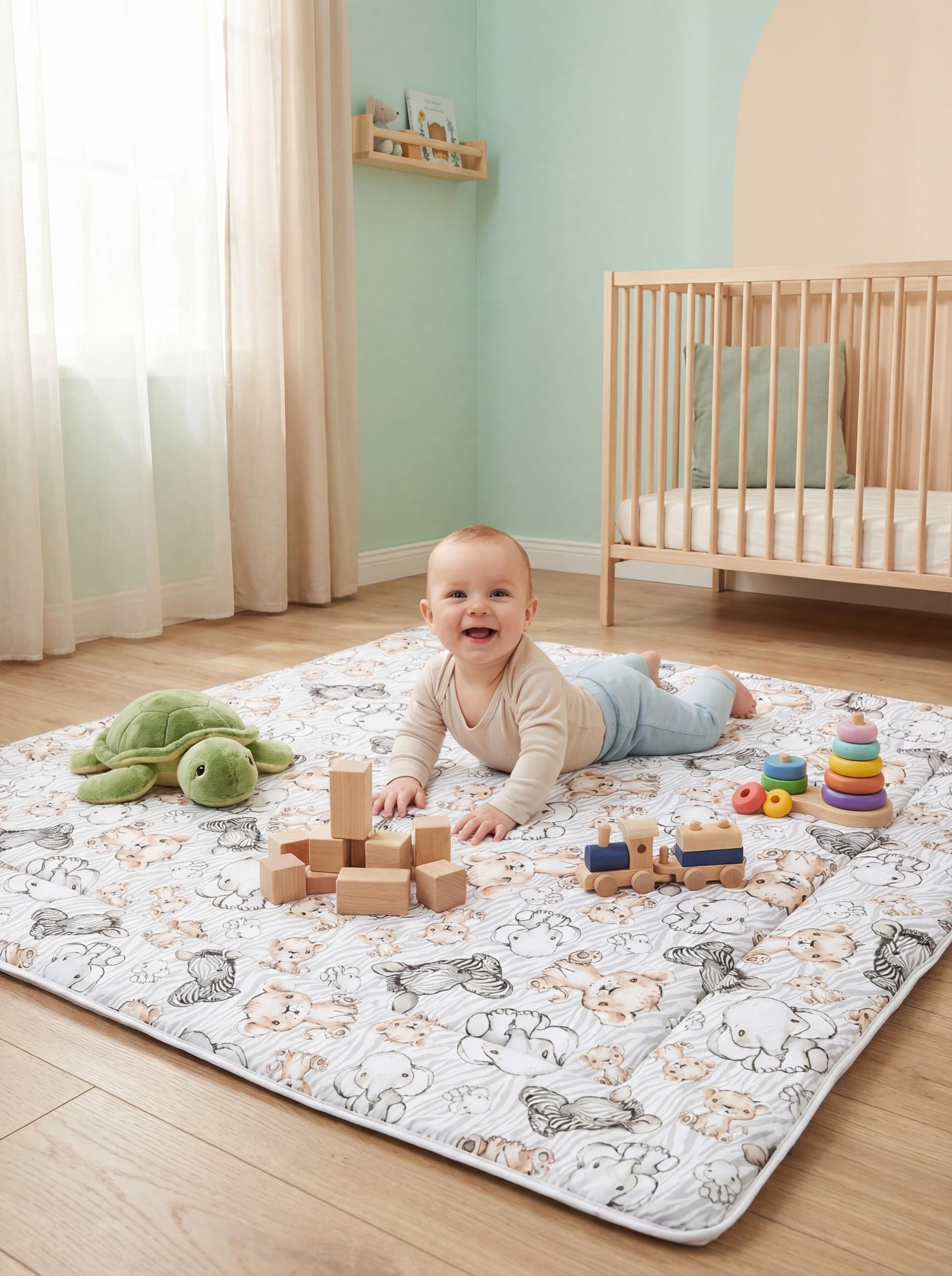 TupTam Spielmatte TupTam Baby Spielmatte Kinder Große Spieldecke Krabbeldecke 120 x 120