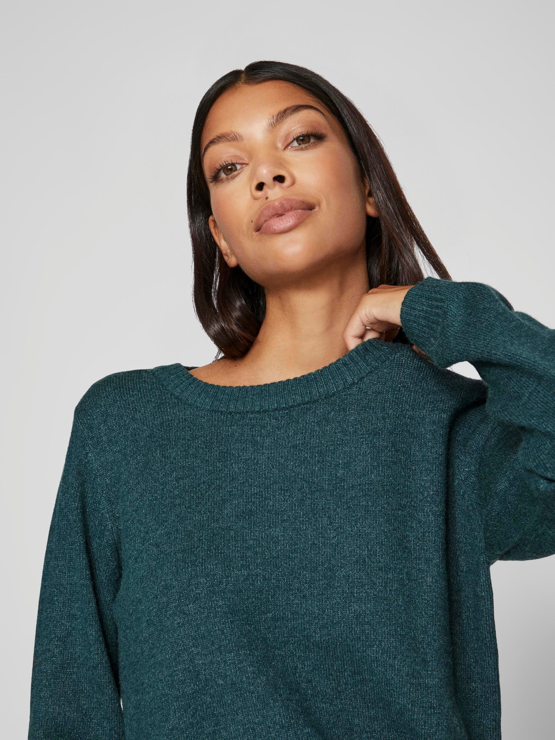 Vila Rundhalspullover VIRIL O-NECK L/S KNIT TOP - NOOS Viskosemischung, regular fit
