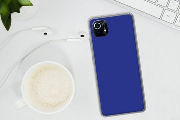 MuchoWow Handyhülle Blau - Einfarbig - Dunkelblau, Phone Case, Handyhülle Xiaomi Mi 11, Silikon, Schutzhülle