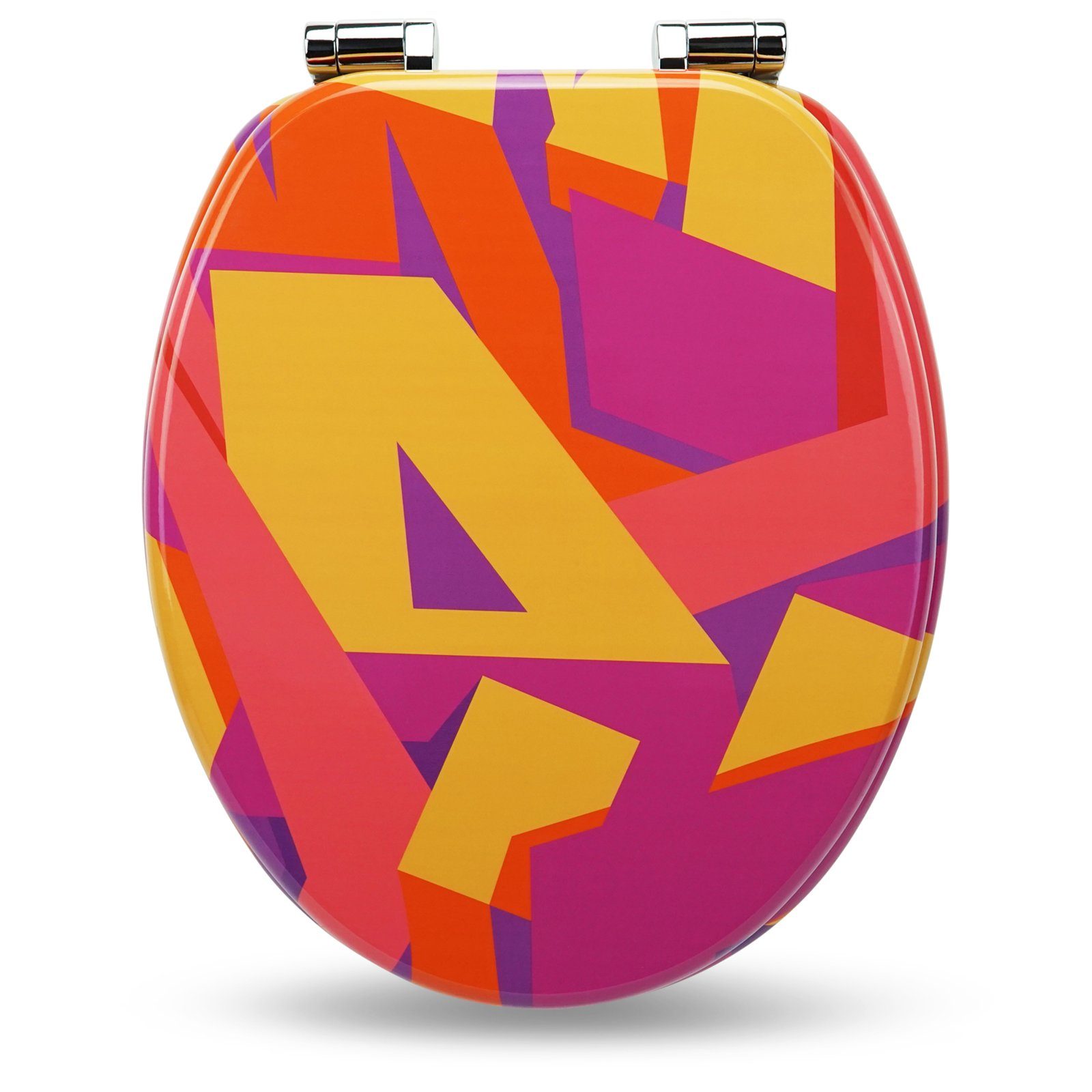 Sanfino WC-Sitz "Artsy“ Premium Toilettendeckel mit Absenkautomatik aus Holz, mit schönem Motiv, hohem Sitzkomfort, einfache Montage