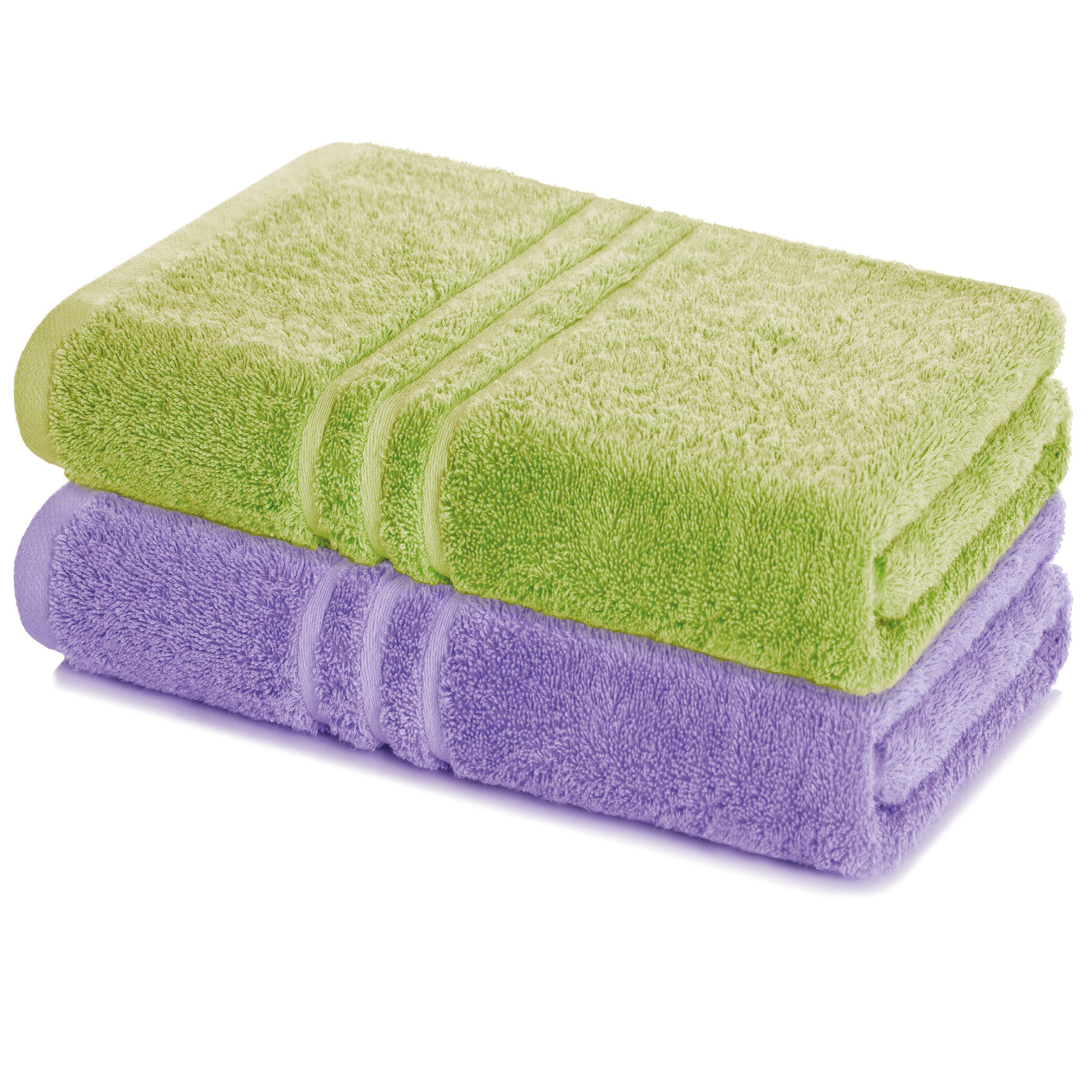 Lavea Badetuch Elena 2er Set Badetücher 100x150 cm, Duschtuch, 500 g/m² Frottier, weich & saugstark, pflegeleicht