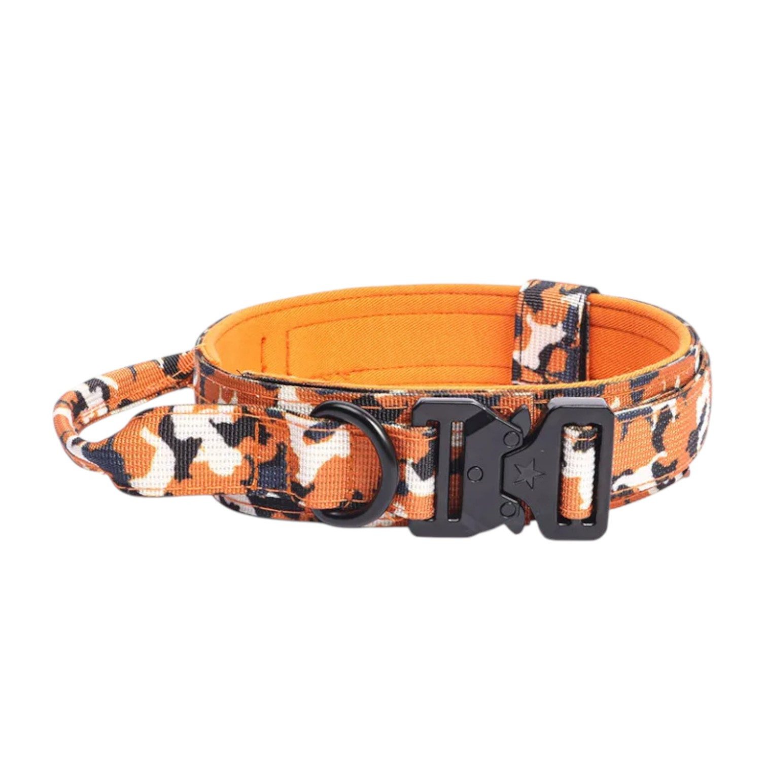 Eyecatcher Hunde-Halsband Verstellbares Camo-Tactical Hundehalsband mit Polsterung & Metallversc, Polyester