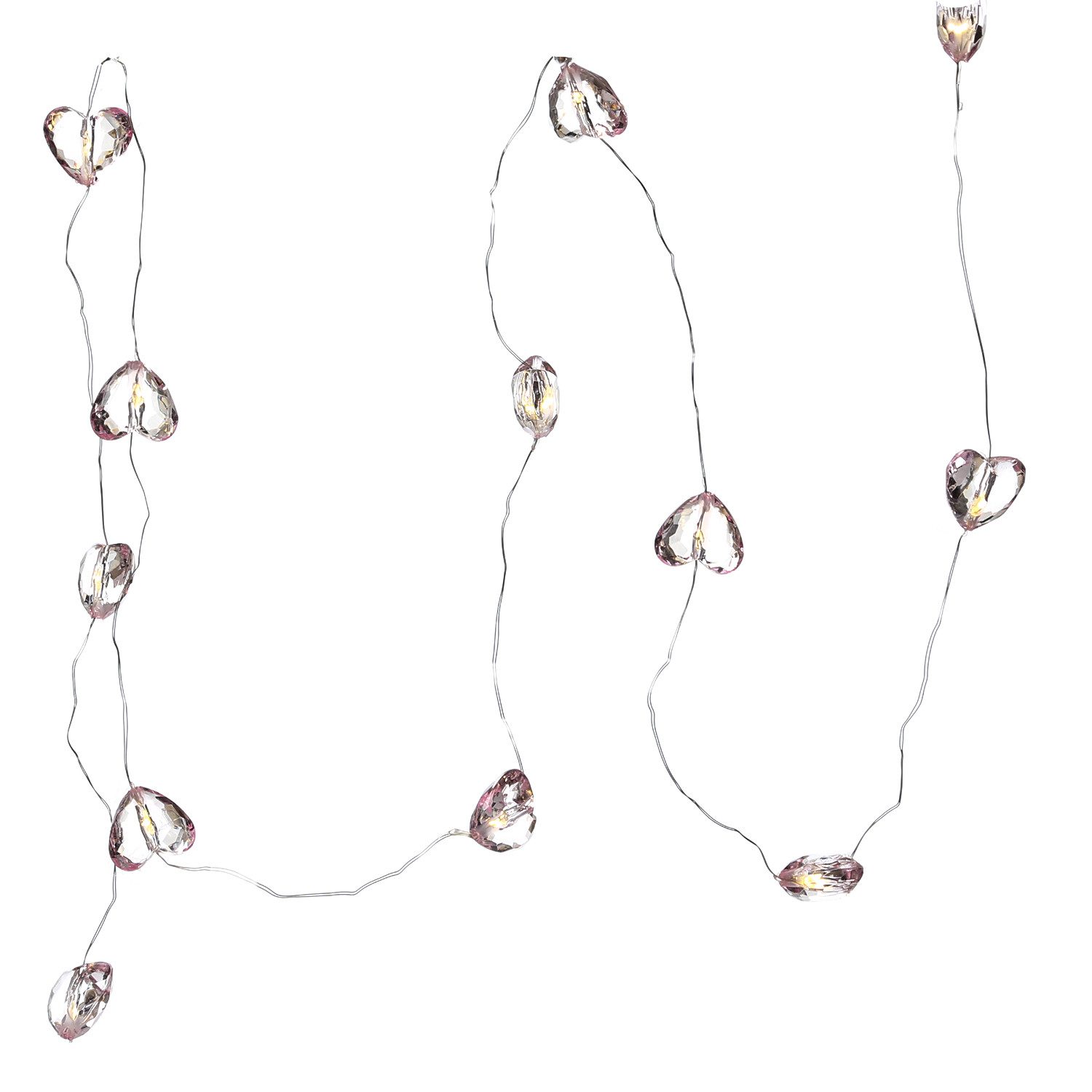 MARELIDA LED-Lichterkette Herzen 10 rosa Herzen LED Valentinstag Liebe Muttertag Hochzeit 1,65m, 12-flammig