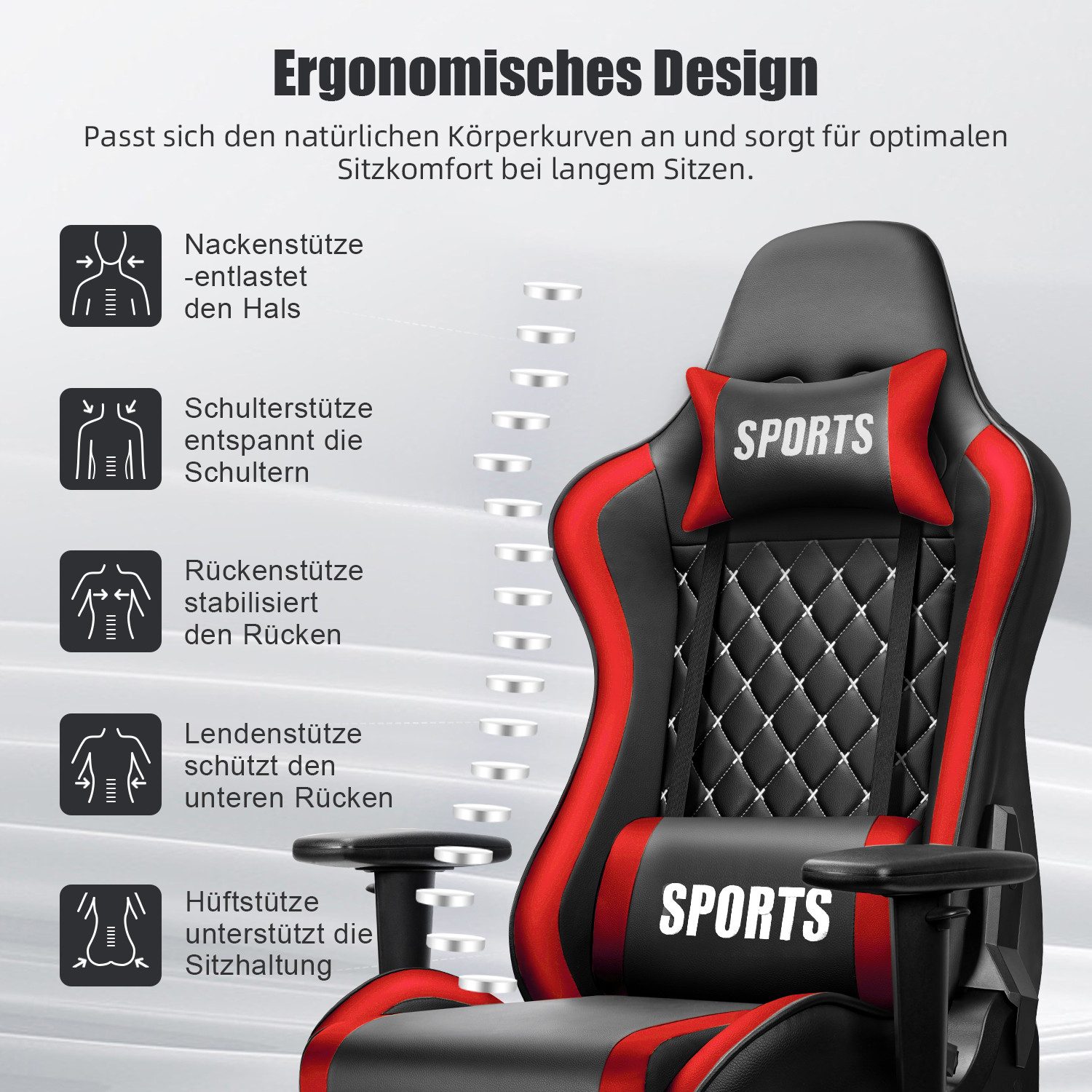 Homimaster Gaming-Stuhl Gaming Stuhl, Ergonomischer Bürostuhl,Gaming günstig online kaufen