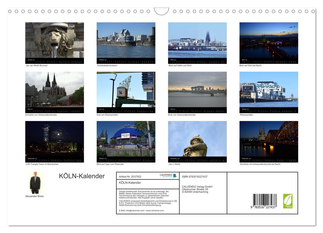 Thumbnail - CALVENDO Wandkalender KÖLN-Kalender (Wandkalender 2026 DIN A3 quer), CALVENDO Monatskalender