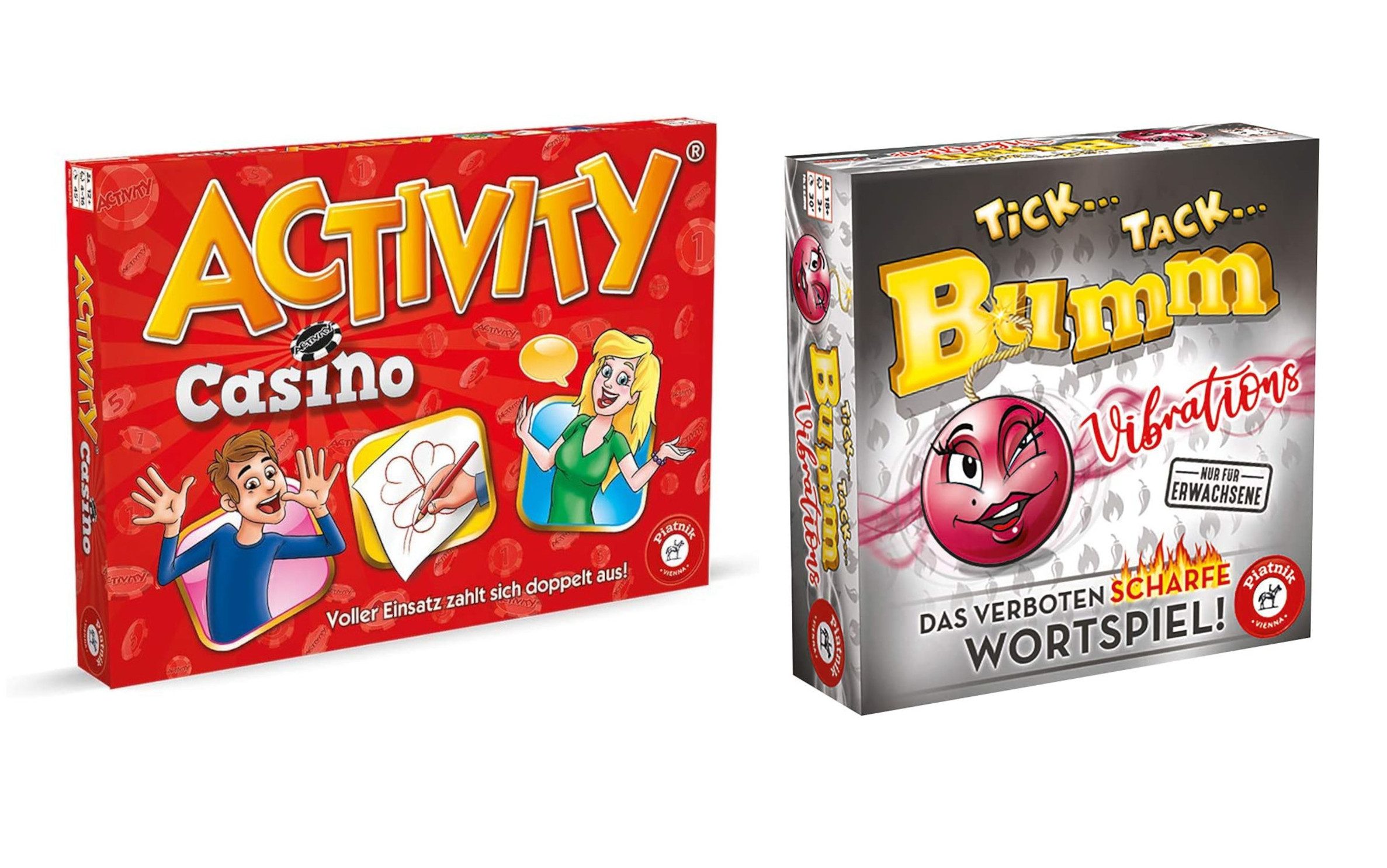 Piatnik Spiel 2er Bundle Activity Casino + Tick Tack Bumm Vibrations, Brettspiel