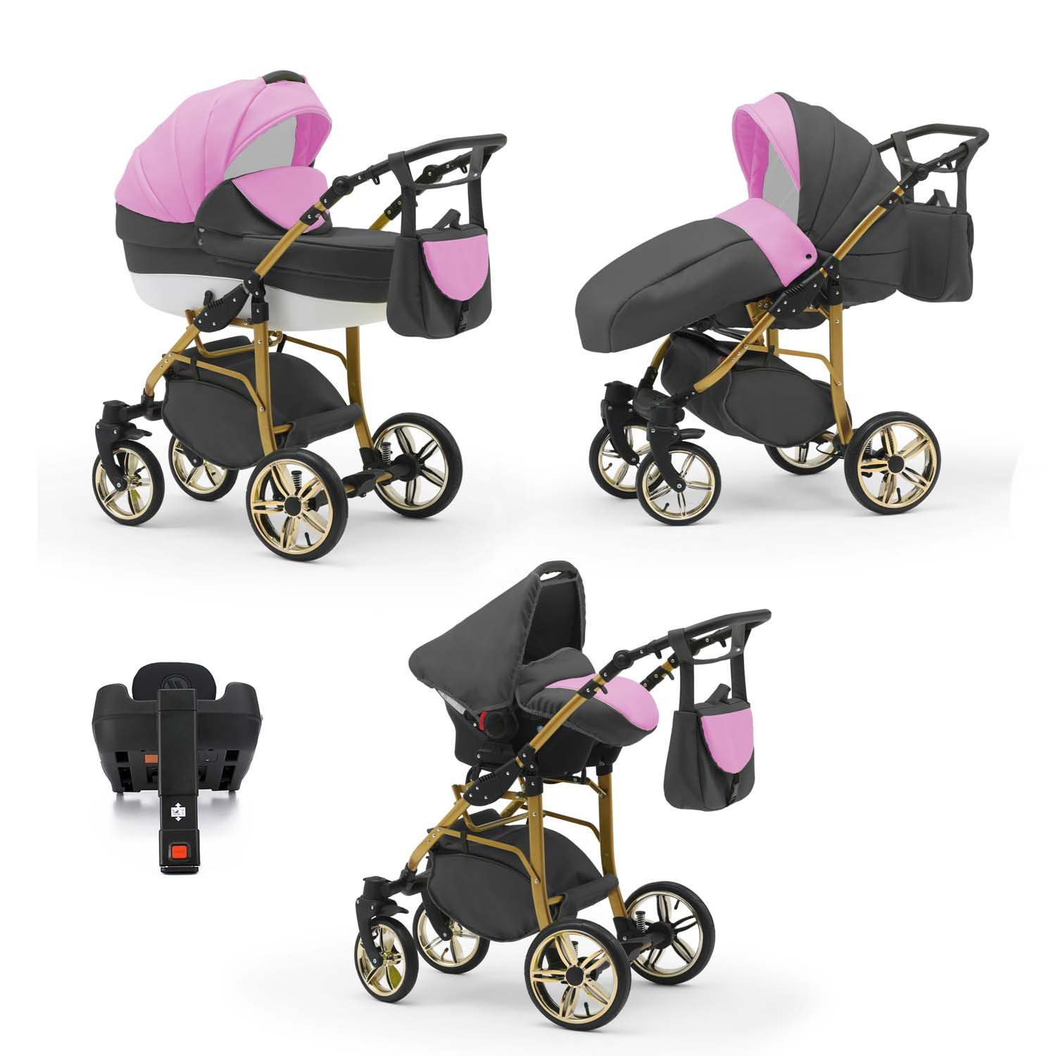 Elcar Kombi-Kinderwagen Neo Gold 5 in 1 inkl. Sportsitz, Autositz und Iso Base in 22 Farben