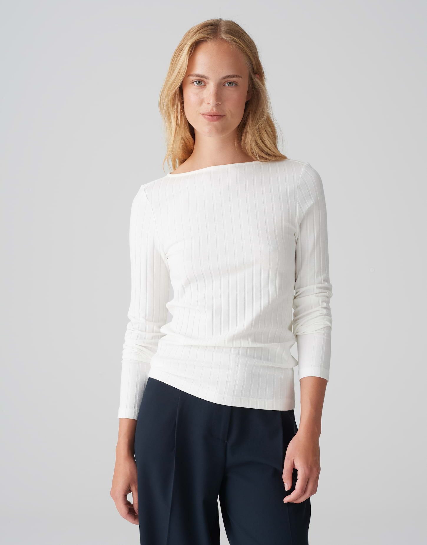 OPUS Langarmshirt Rippshirt SOVKE Slim aus günstig online kaufen