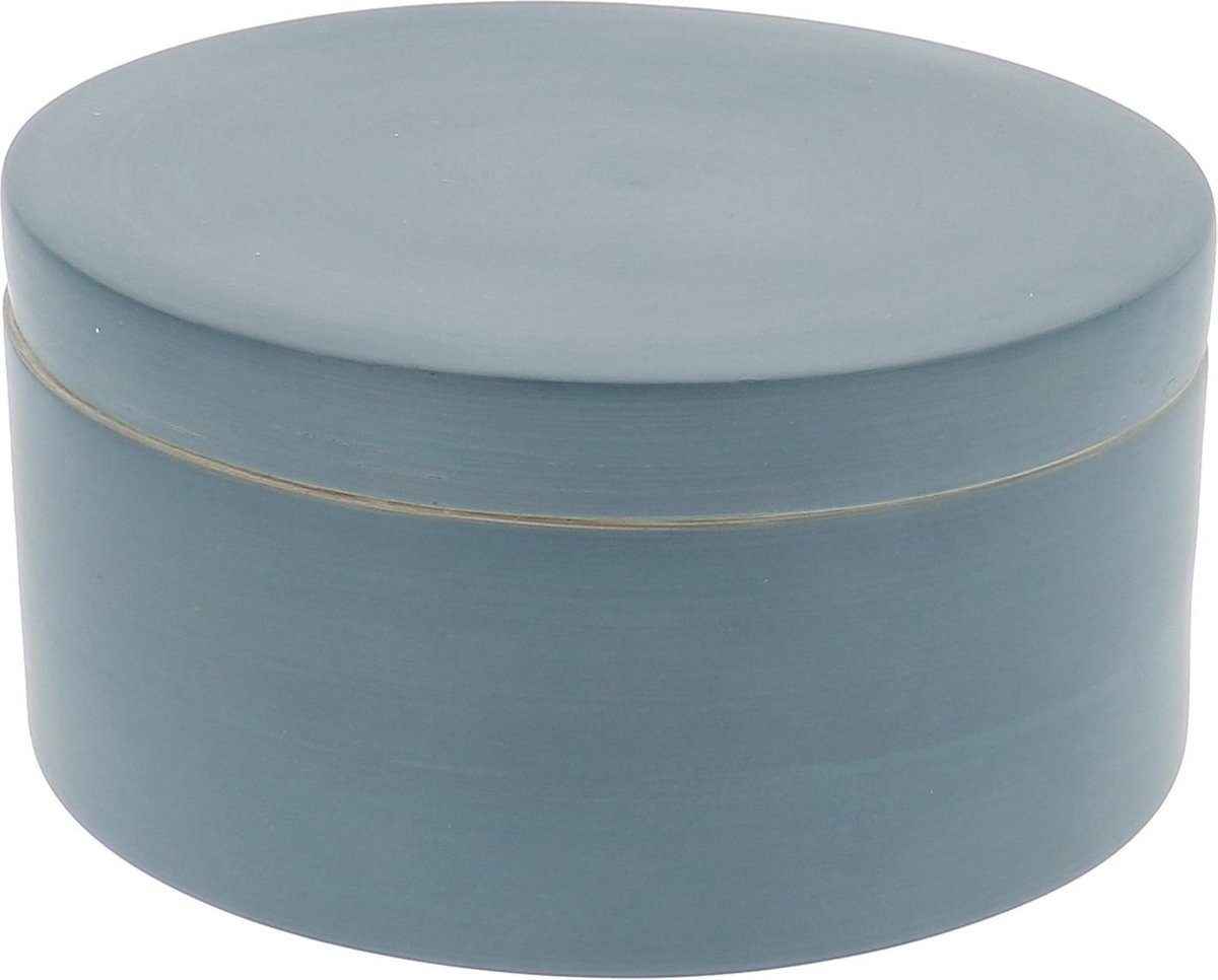 Compactor Aufbewahrungsbox Julie 16 x 8,5 cm Bambus Petrolblau (1 St), runder Behälter aus Bambus