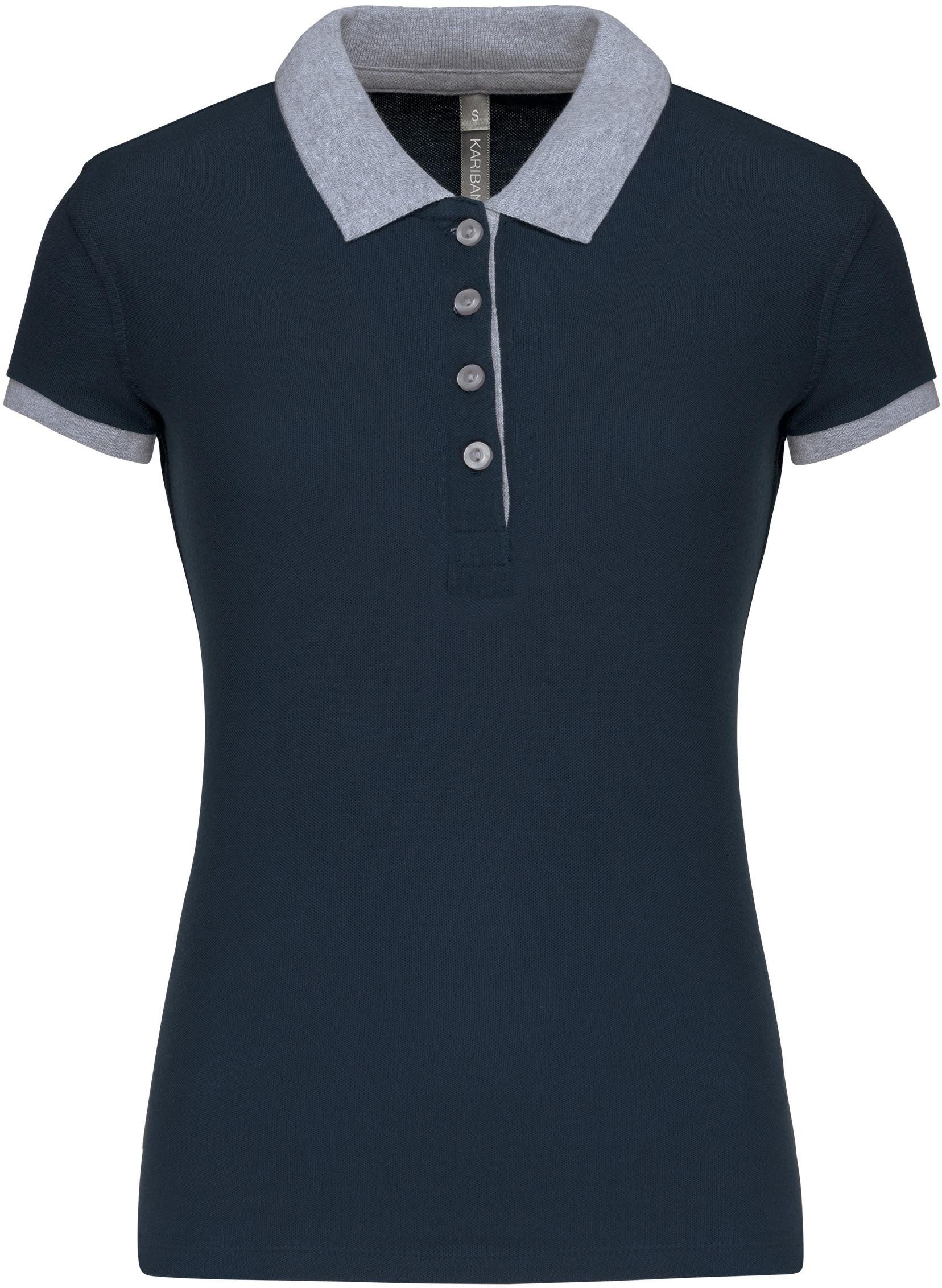 Poloshirt Zweifarbiges Piqué-Polohemd für Damen
