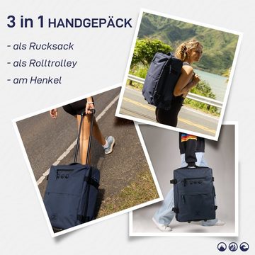 SONS OF ALOHA Koffer Trolley Carry-on und Rucksack Kane, 2in1 Hybrid Handgepäck Koffer 2 Rollen & Rucksack aus Plastikflaschen