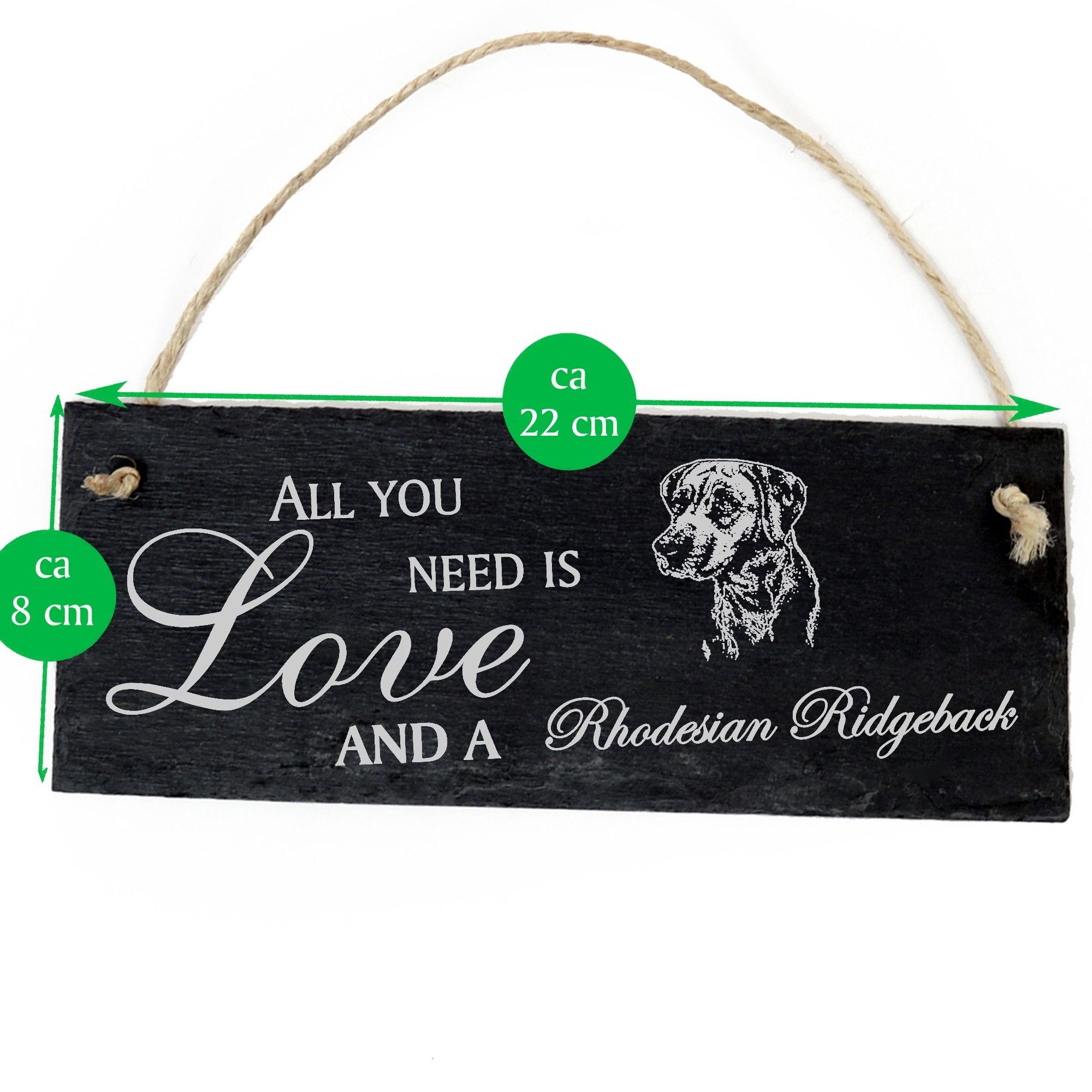 All Kopf 22x8cm Love is you Hängedekoration Dekolando Ridgeback Rhodesian a and need Rhodesian