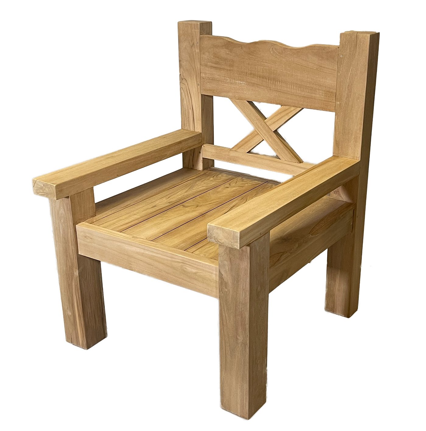 Strandkorb-King Gartenstuhl Teakholz Sessel JUMBO, Natural Teak