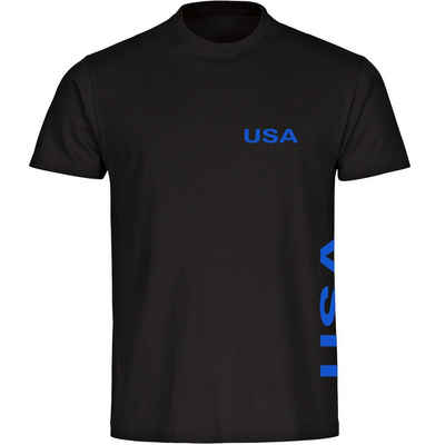 multifanshop T-Shirt Kinder USA - Brust & Seite - Jungen Mädchen Shirt Fanartikel