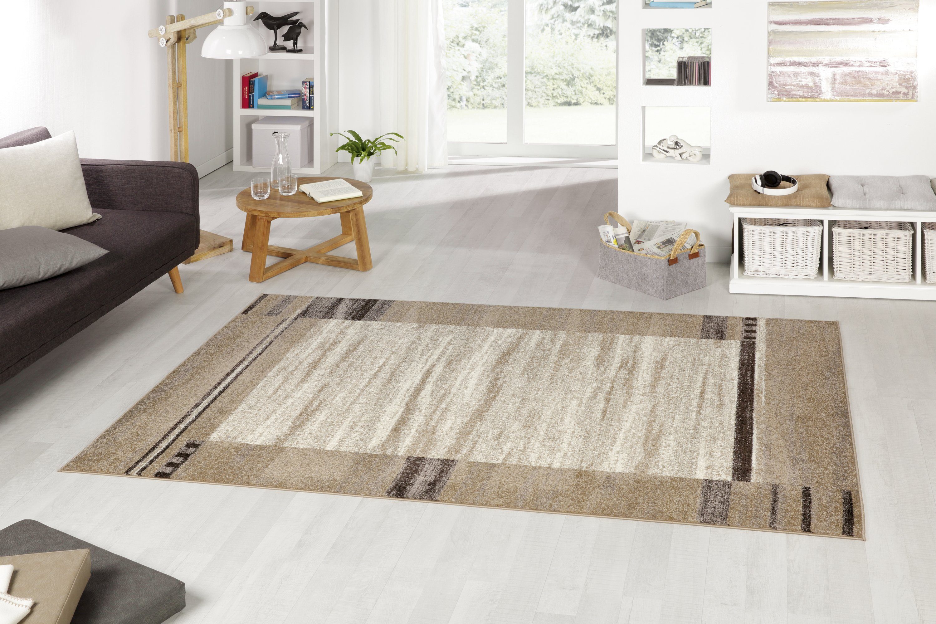 Peyer Syntex Designteppich 1 Brücke Cleo Bordüre Fb.beige 80/150 cm, rechteckig