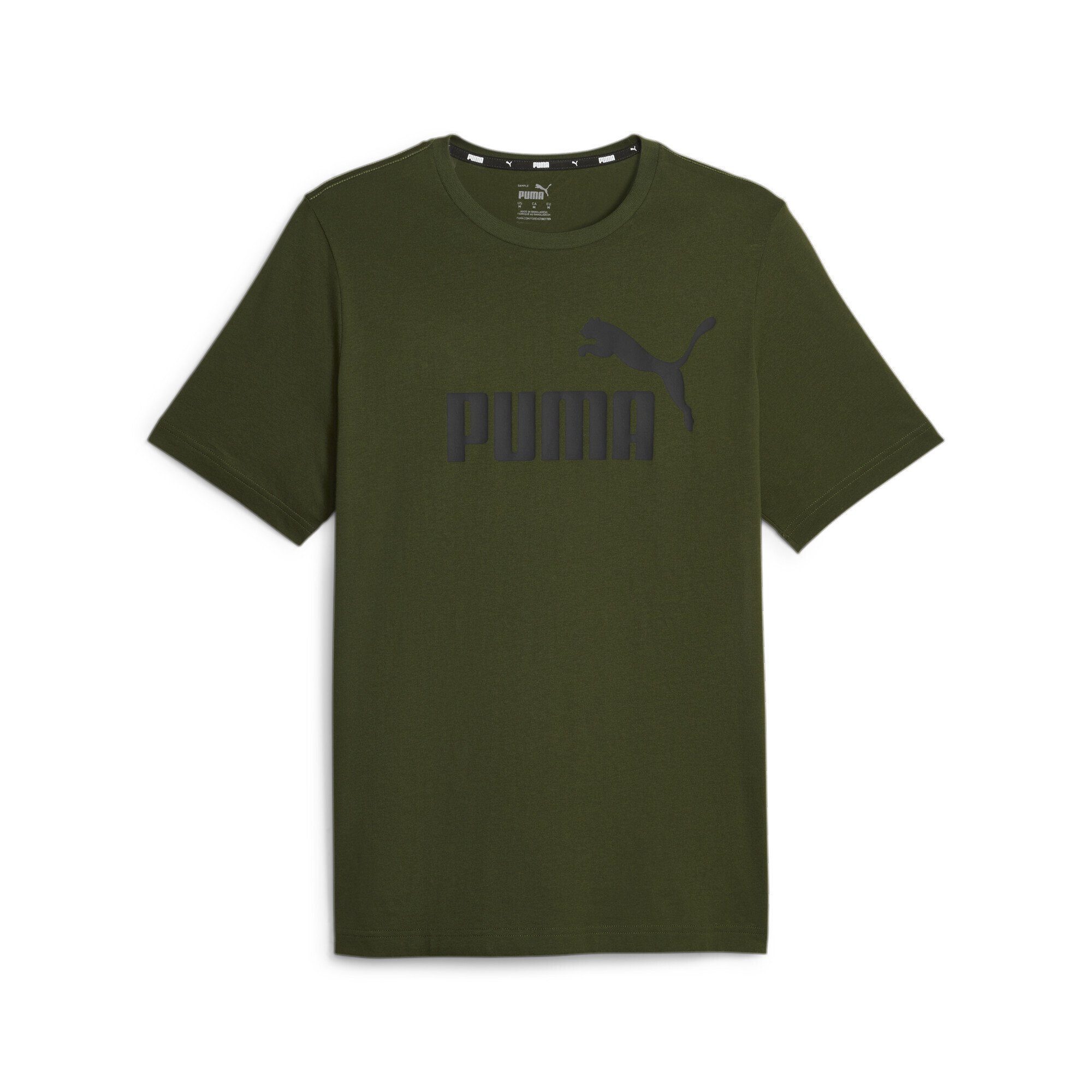 PUMA Trainingsshirt Essentials Logo T-Shirt Herren Myrtle Green