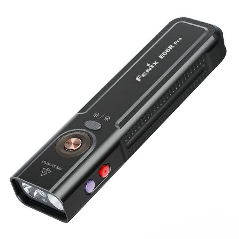 Fenix LED Taschenlampe E06R Pro LED-Taschenlampe mit UV-Licht und Punktstrahler 1600Lm Black
