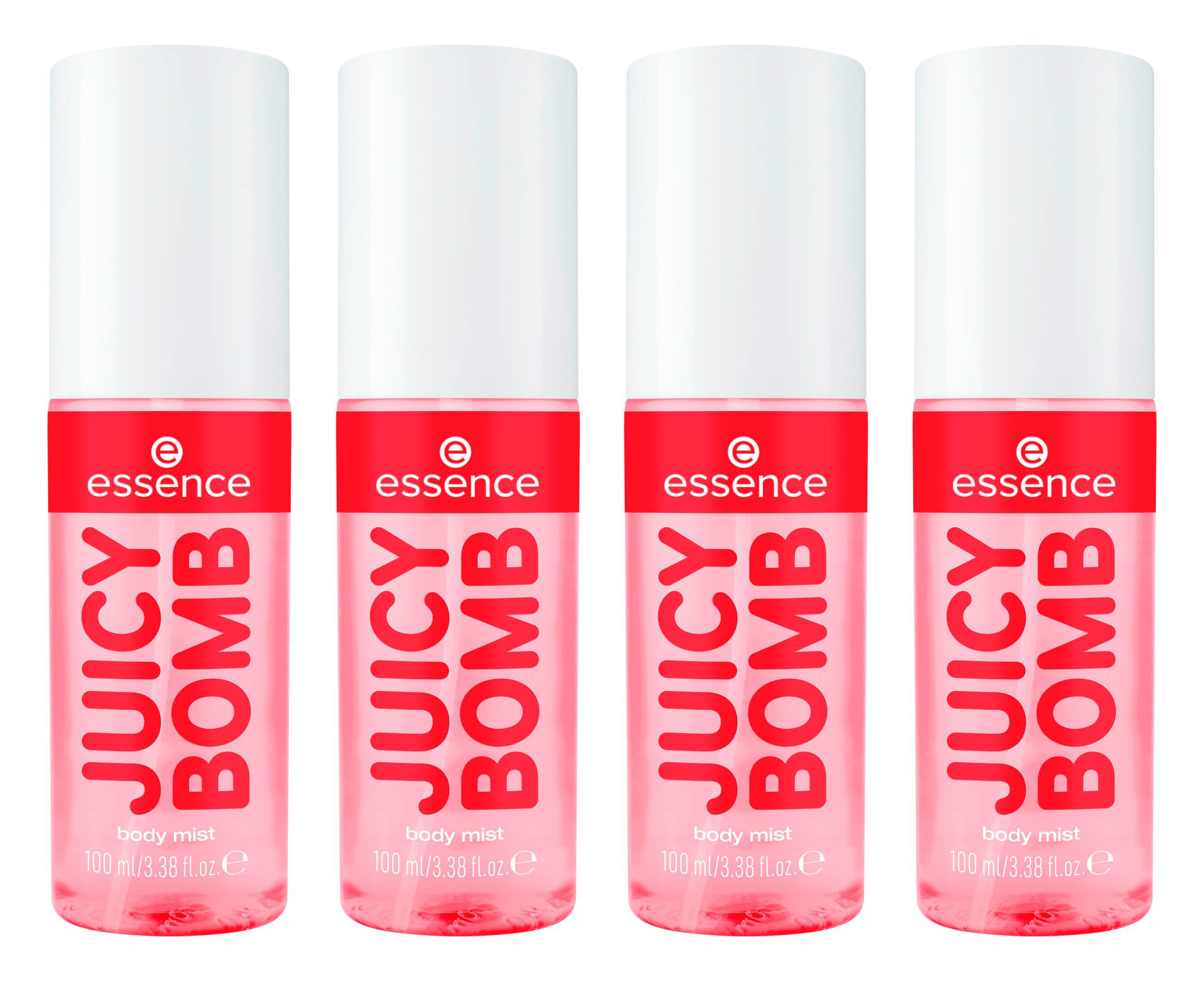 Essence Gesichts- und Körperspray JUICY BOMB sweet drop body mist, 4-tlg., Körperspray für einen langanhaltenden Wohlfühlduft