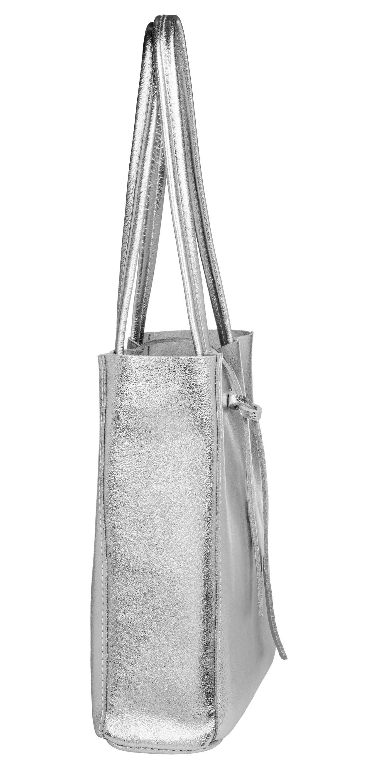 Caspar Schultertasche Mittelgroße Leder Shopper Damen Tasche - CLASSIC LINE - Modell No.814, casual, leicht & unempfindlich - 100% Echtleder - Handmade in Italy