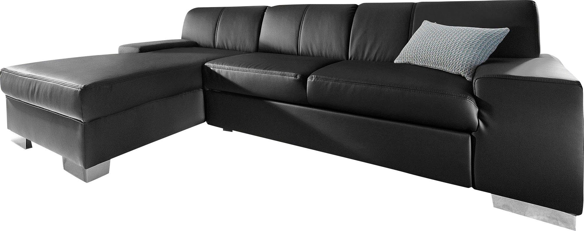 DOMO collection Ecksofa Star, zeitlose Formensprache, elegante Optik, Breite 248cm, L-Form, wahlweise mit Bettfunktion