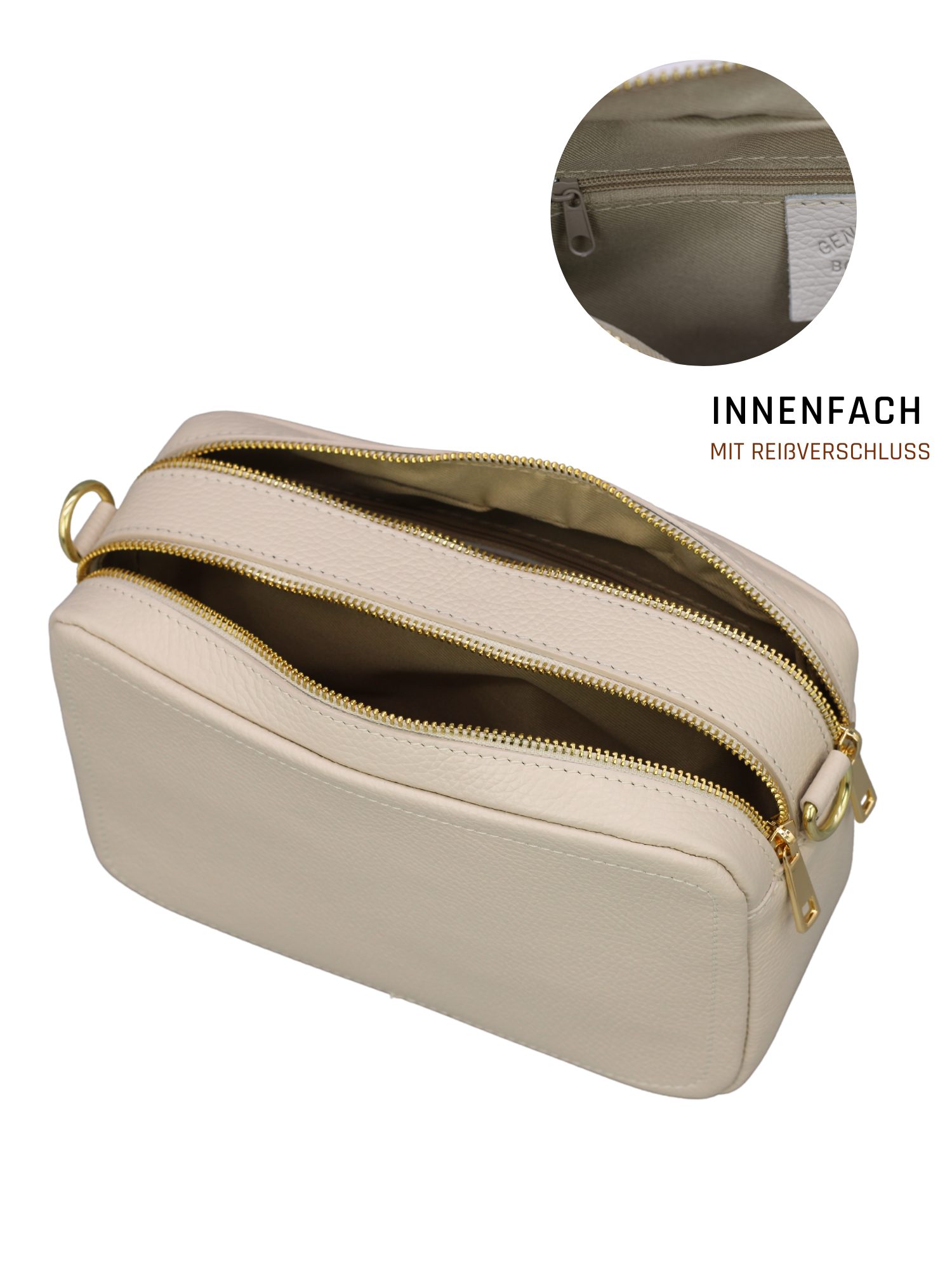 Adel Bags Schultertasche GALA aus echtem Leder, Umhängetasche für Damen mit 2 Riemen, echtes Leder, hergestellt in Italien