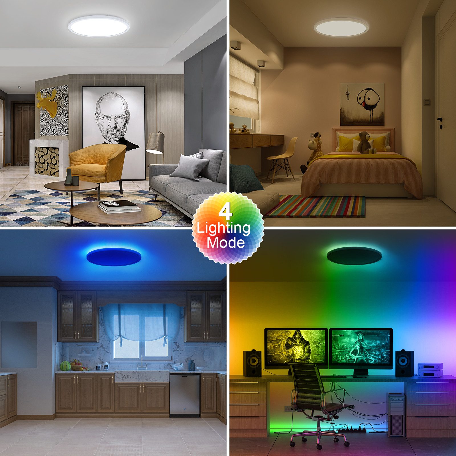 Oraymin Deckenleuchten 24W Deckenlampe RGB Farbwechsel günstig online kaufen
